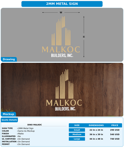 CUSTOM MOCKUP SIGN FOR Dino Malkoc