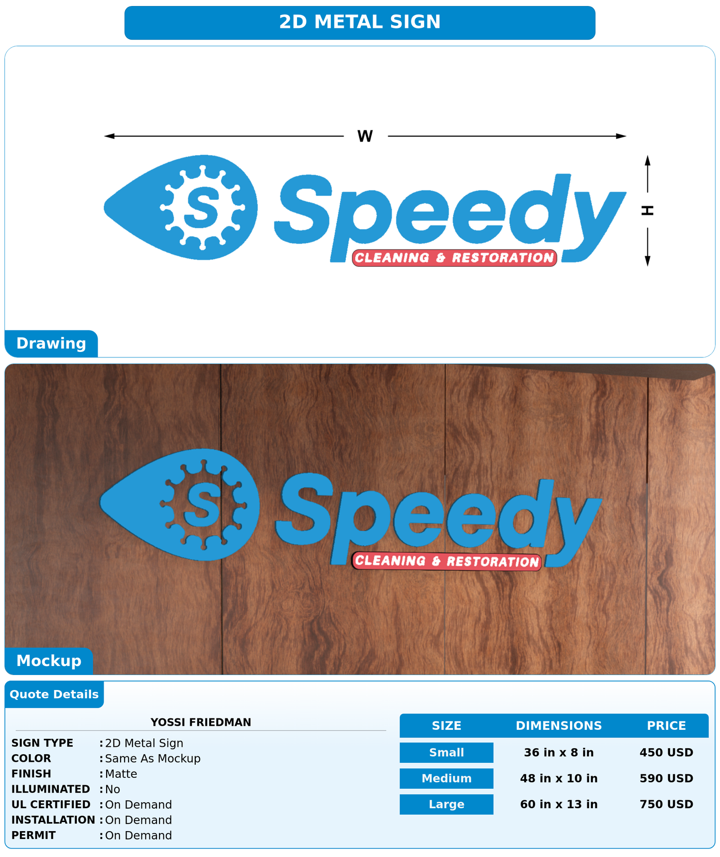 CUSTOM MOCKUP SIGN FOR Yossi Friedman