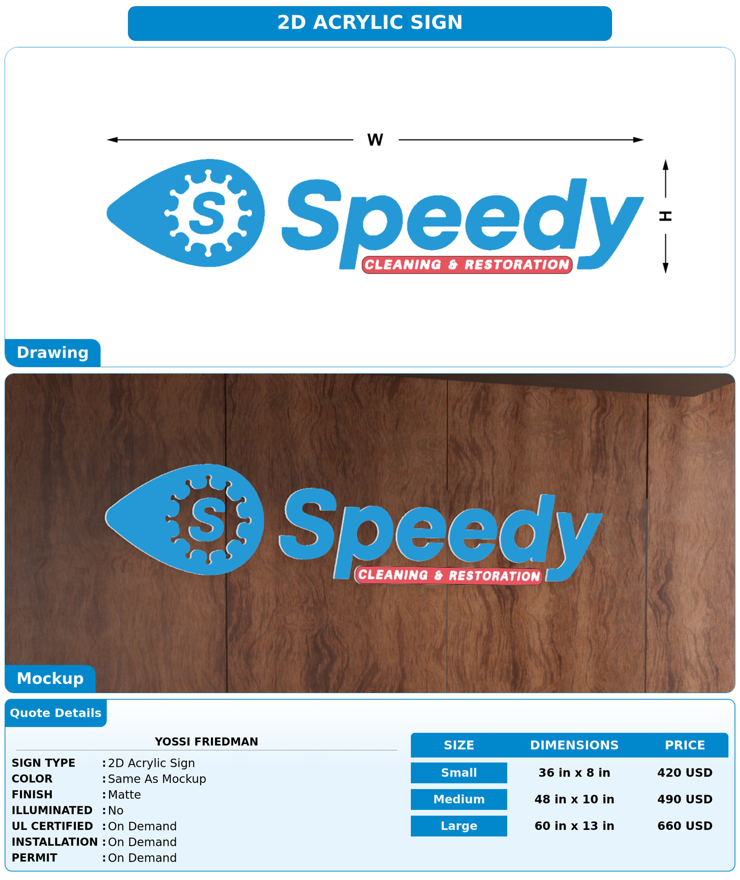 CUSTOM MOCKUP SIGN FOR Yossi Friedman