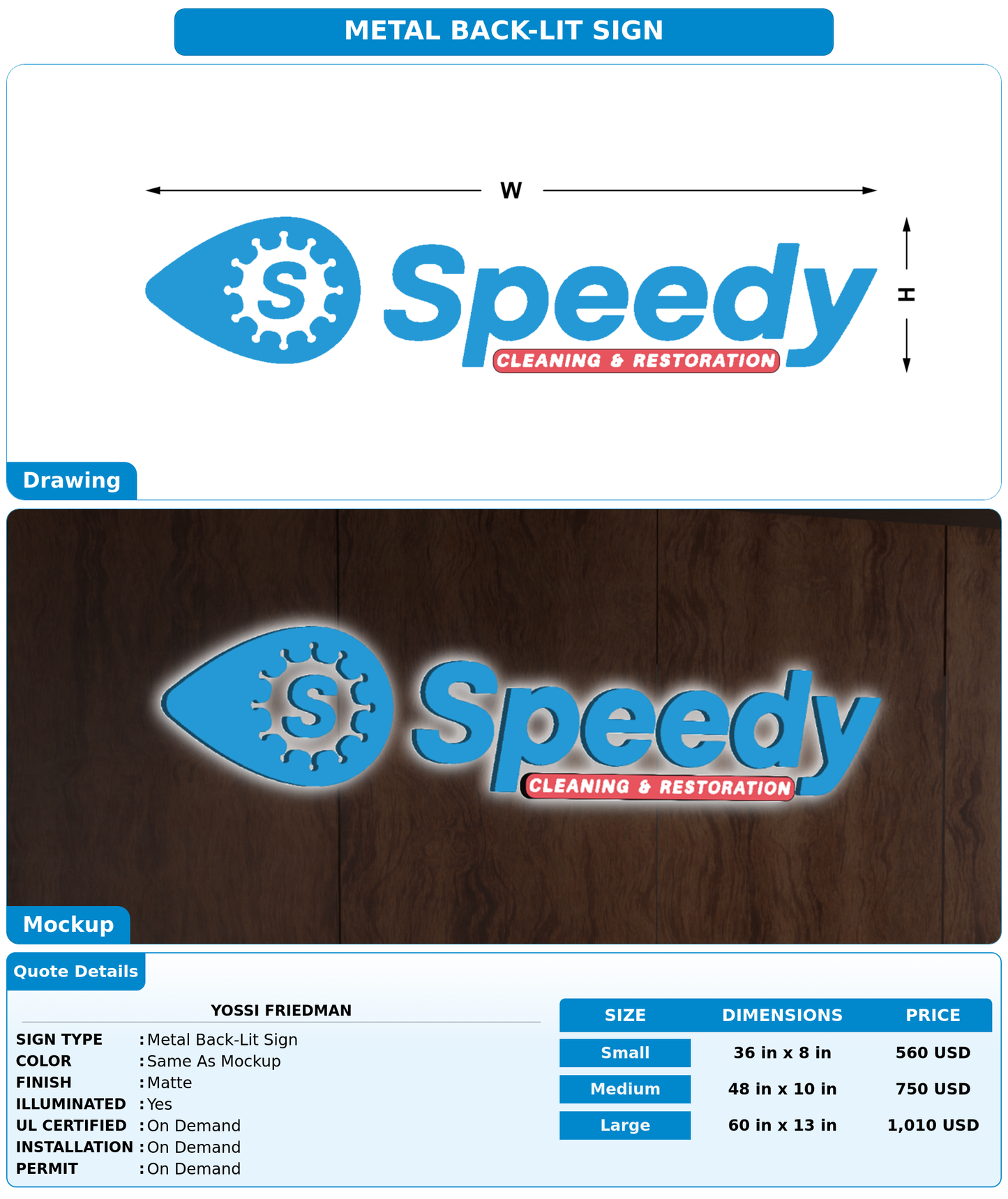 CUSTOM MOCKUP SIGN FOR Yossi Friedman