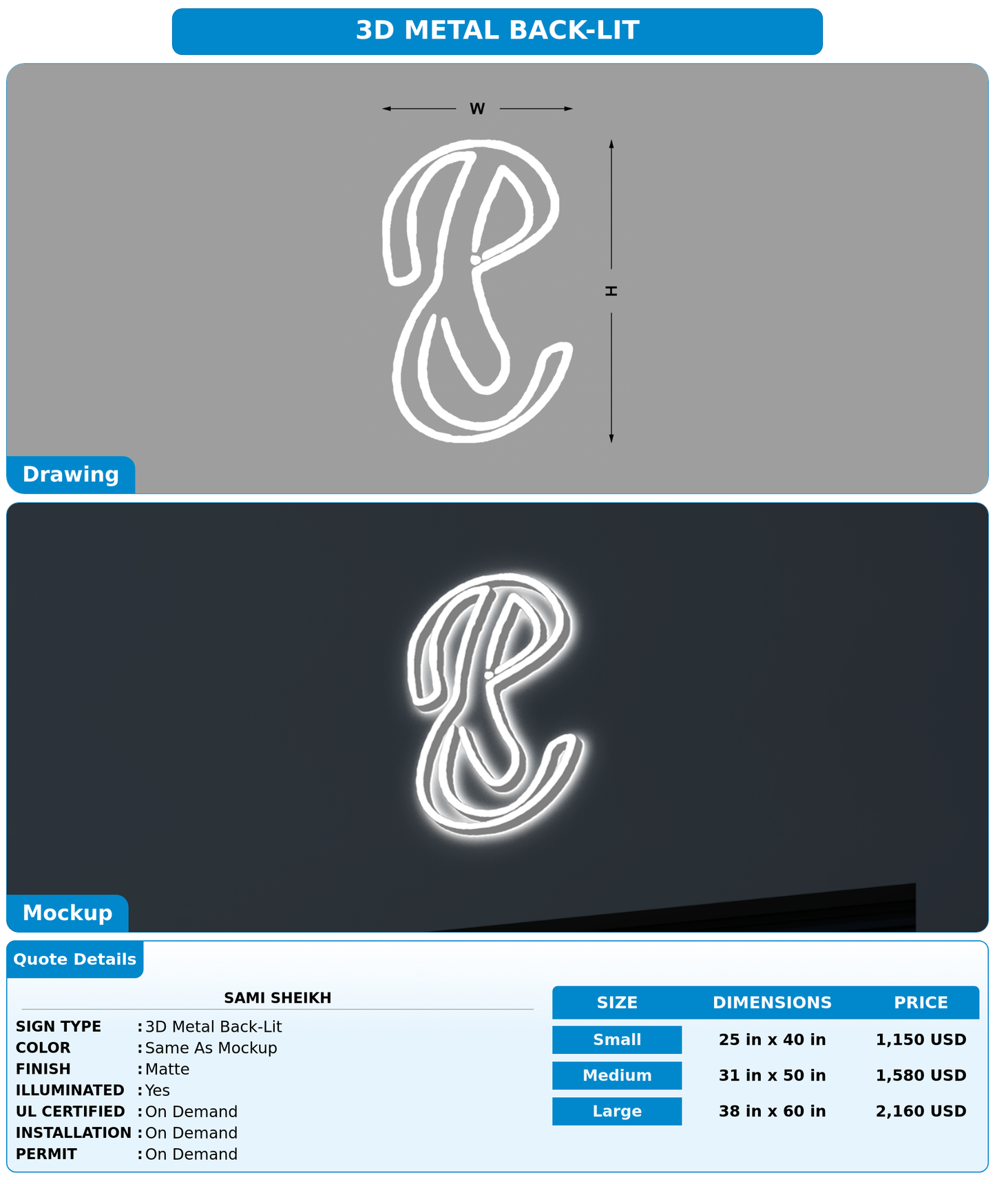 CUSTOM MOCKUP SIGN FOR Sami Sheikh
