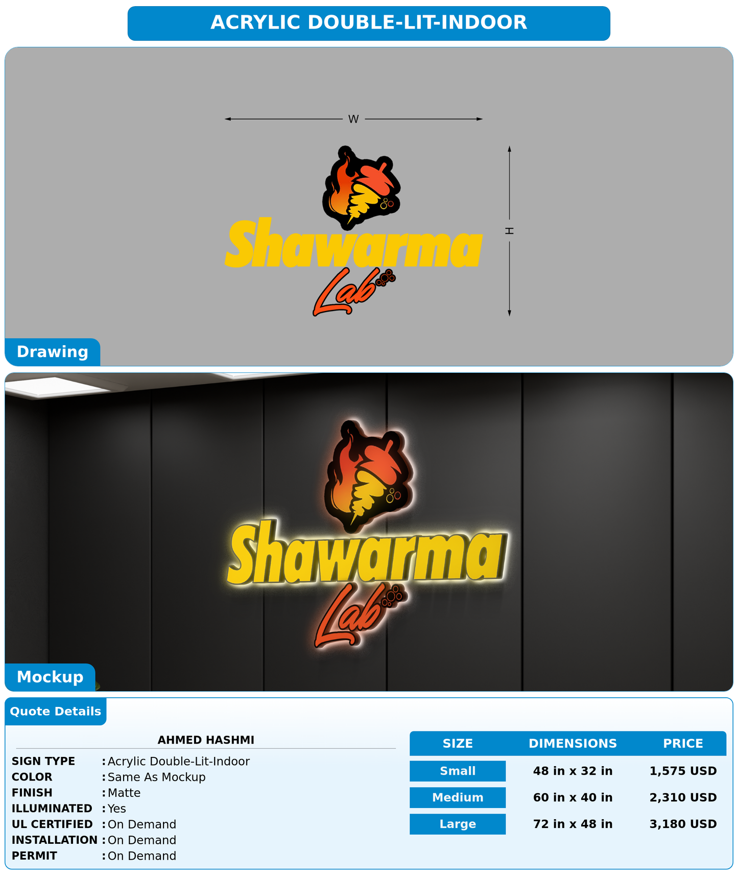 CUSTOM MOCKUP SIGN FOR Ahmed hashmi