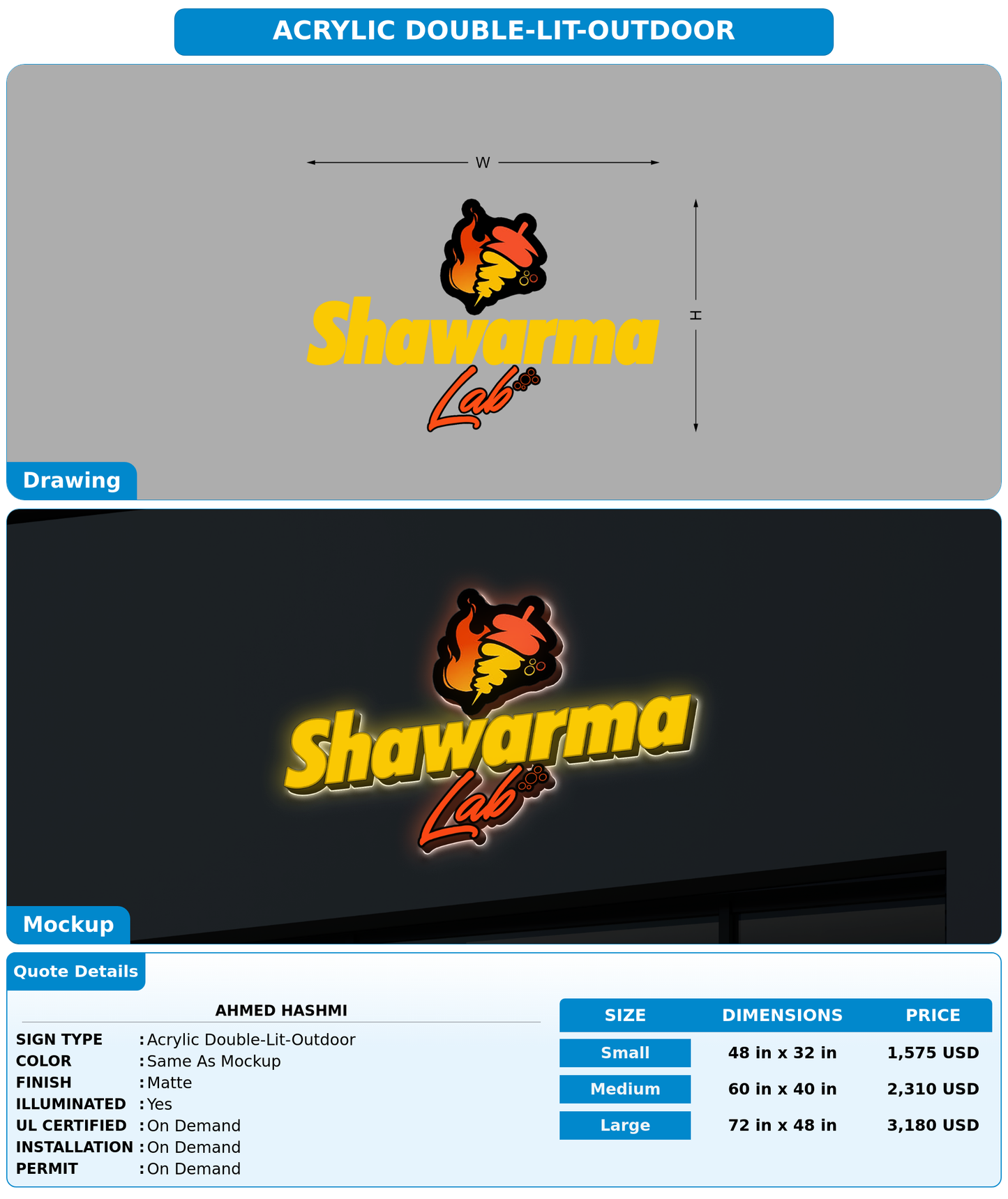 CUSTOM MOCKUP SIGN FOR Ahmed hashmi