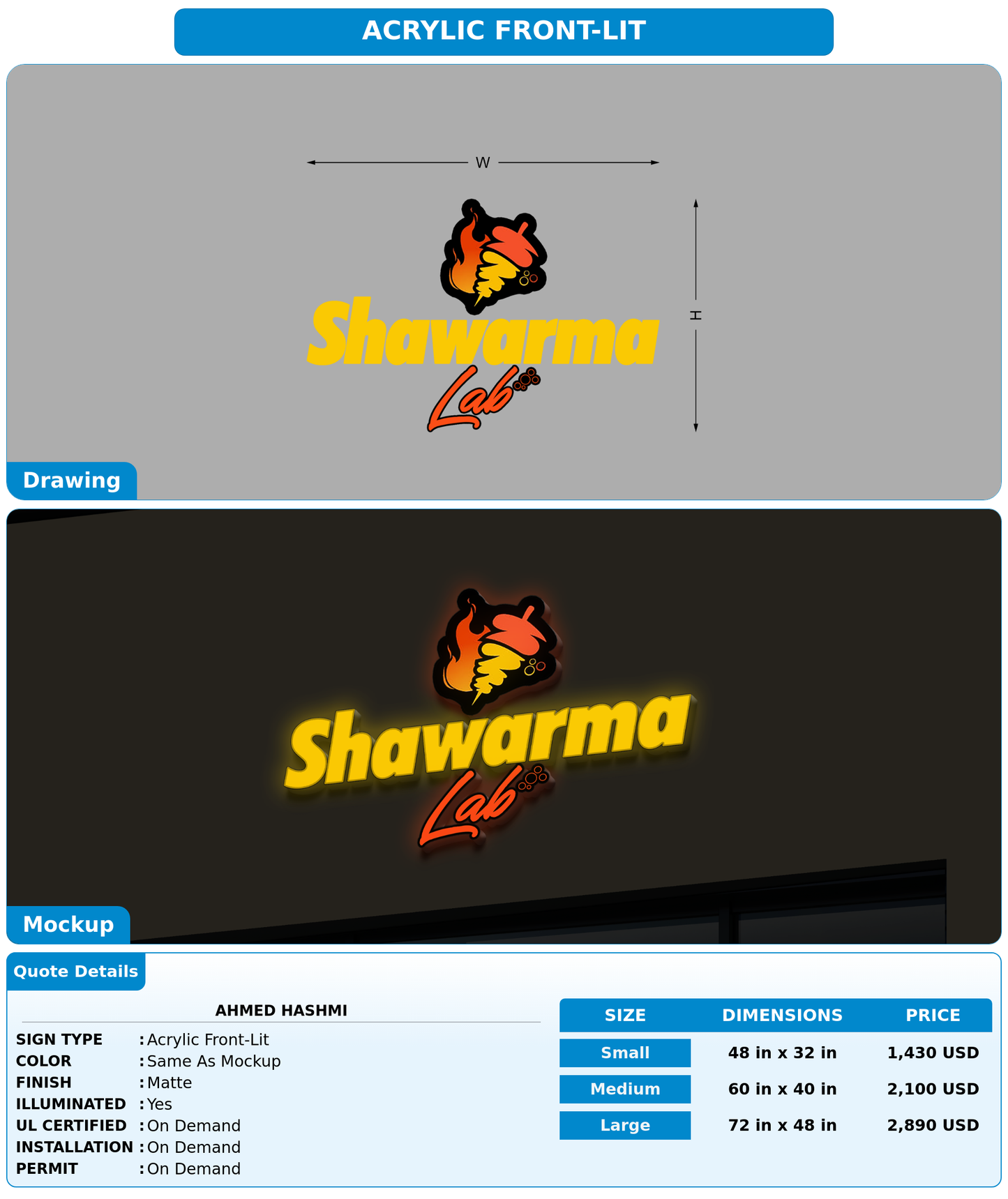 CUSTOM MOCKUP SIGN FOR Ahmed hashmi