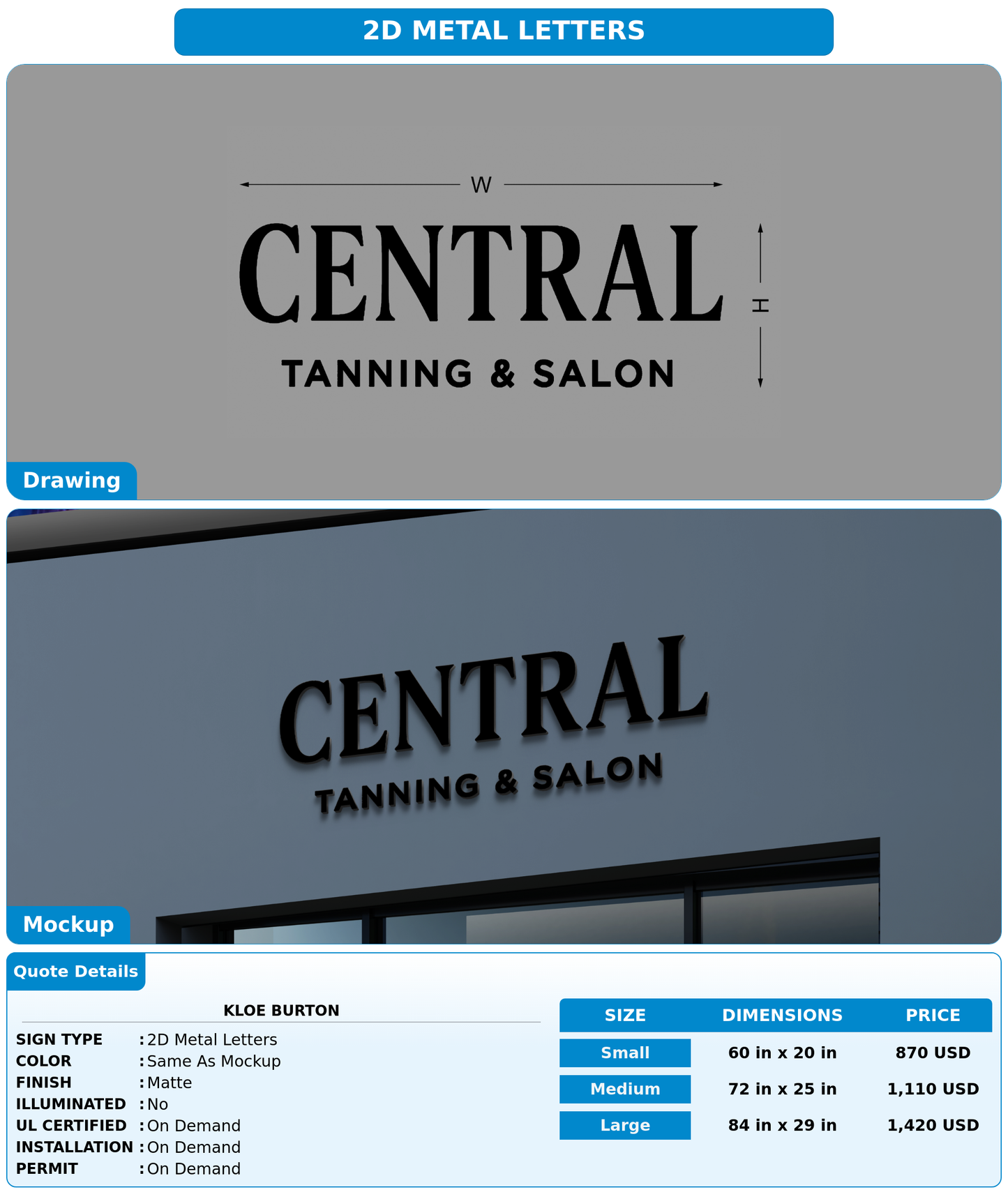 CUSTOM MOCKUP SIGN FOR kloe burton
