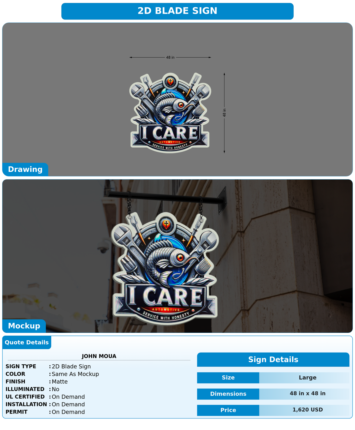 CUSTOM MOCKUP SIGN FOR John Moua