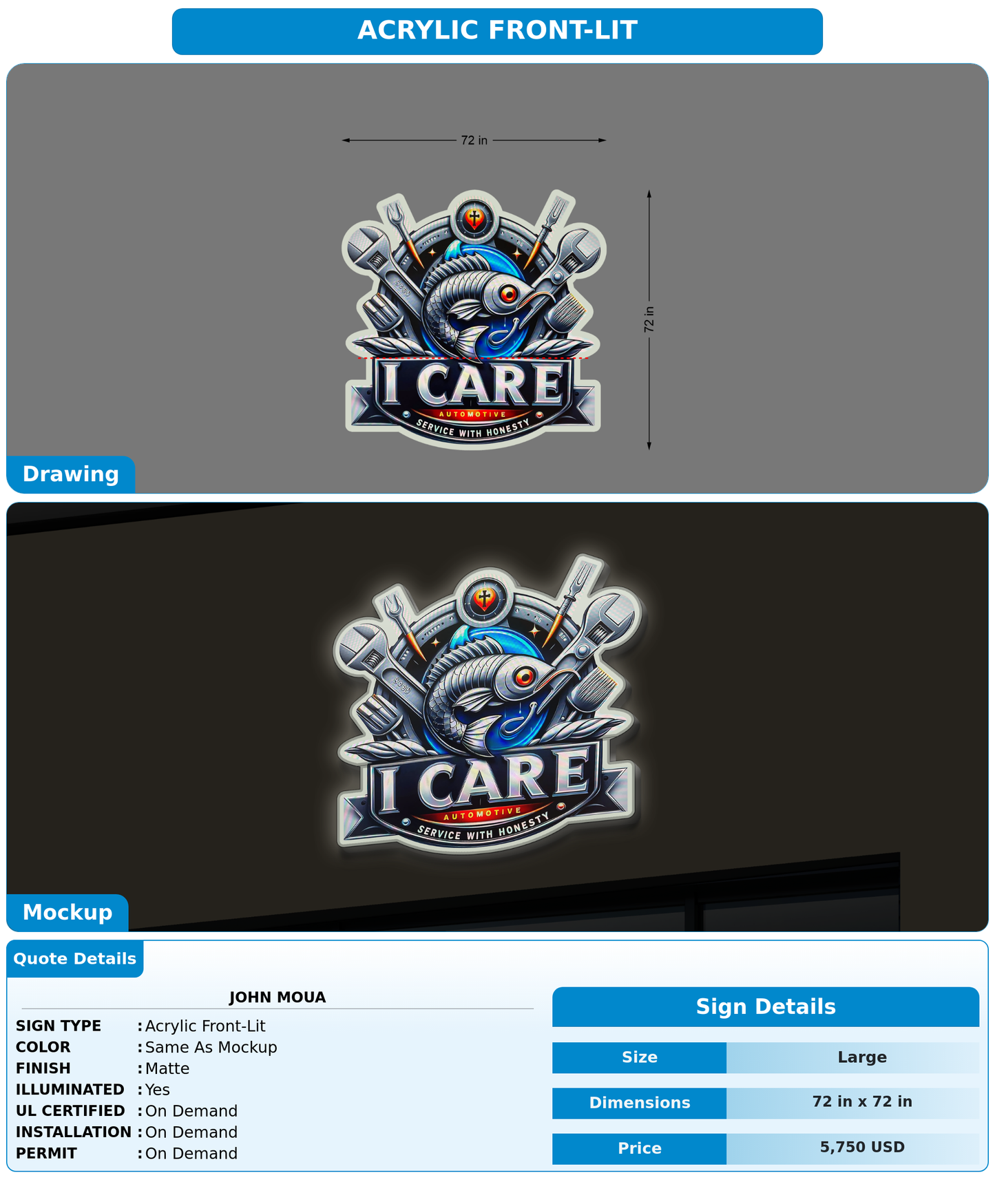 CUSTOM MOCKUP SIGN FOR John Moua
