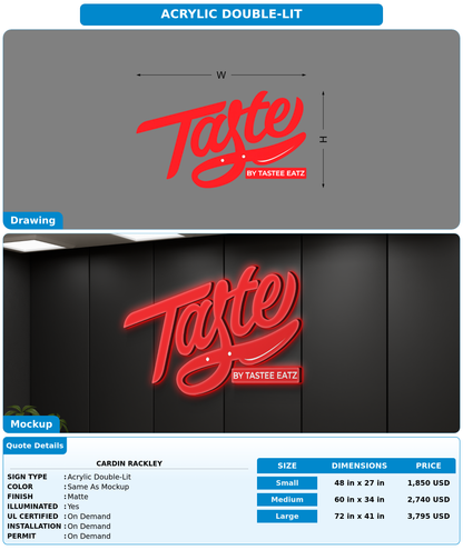 CUSTOM MOCKUP SIGN FOR Cardin Rackley