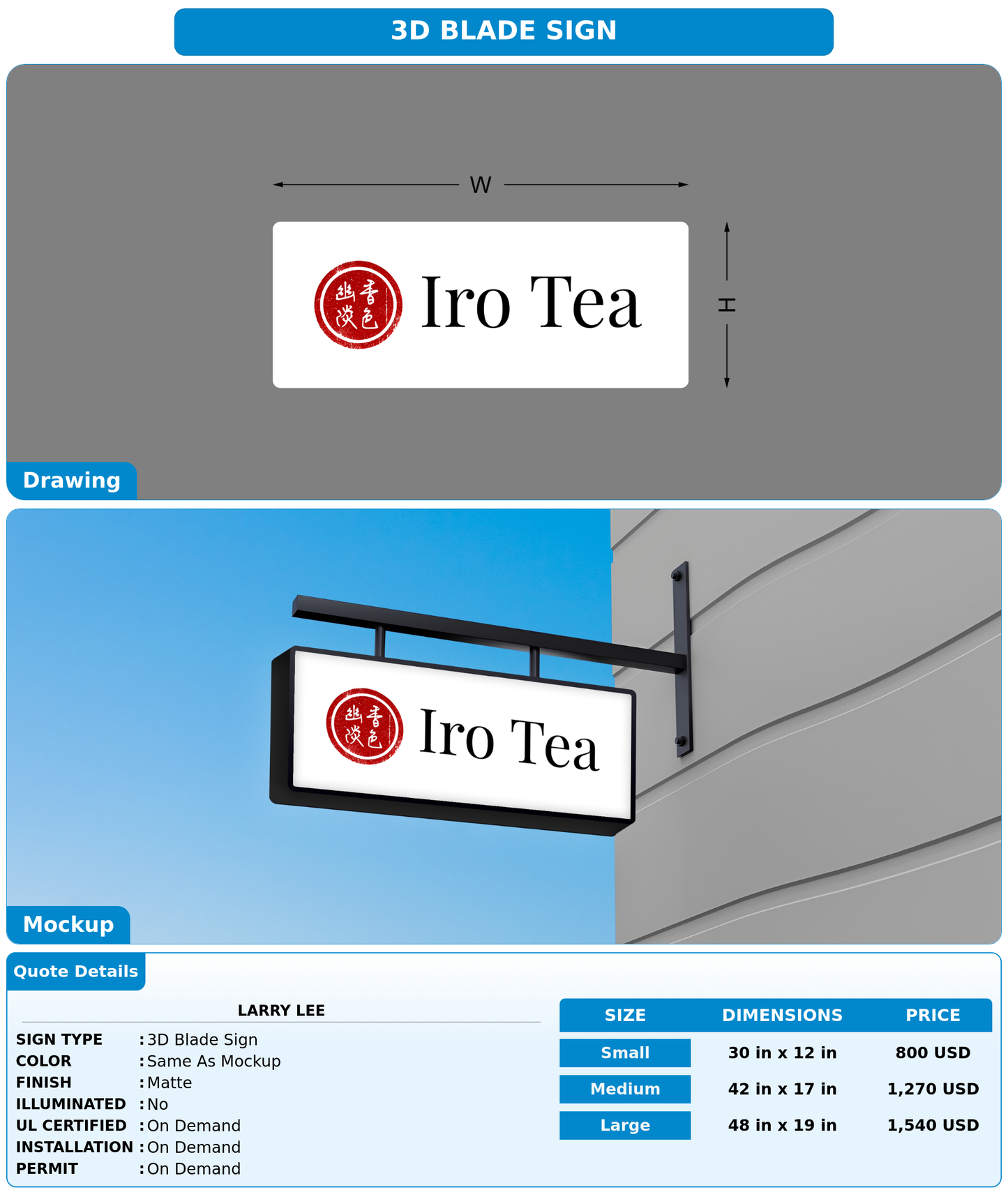 CUSTOM MOCKUP SIGN FOR Larry Lee