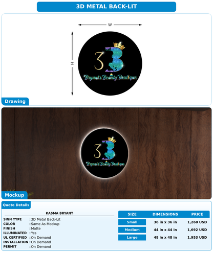 CUSTOM MOCKUP SIGN FOR Kasma Bryant