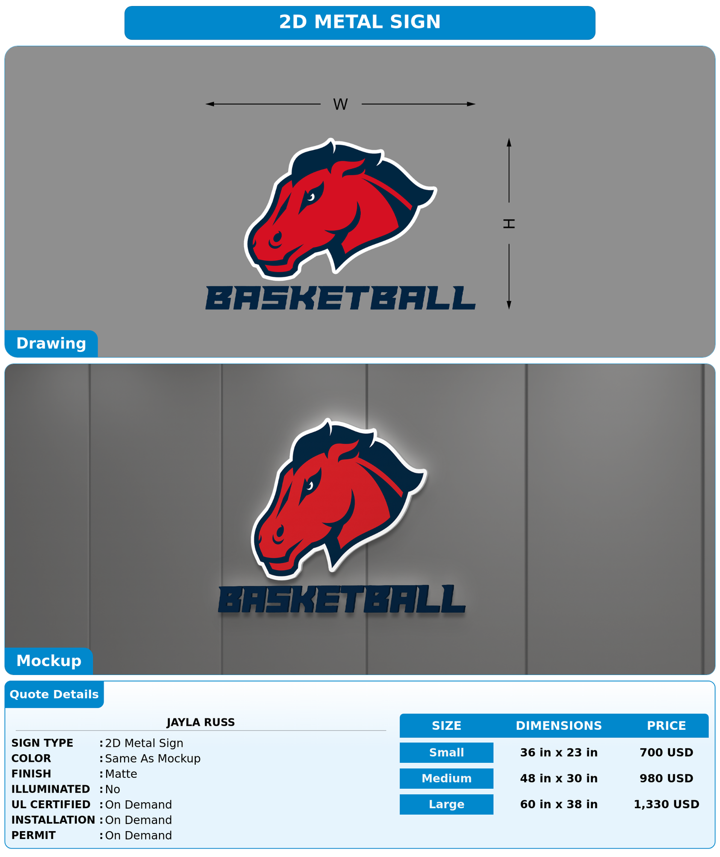 CUSTOM MOCKUP SIGN FOR Jayla Russ