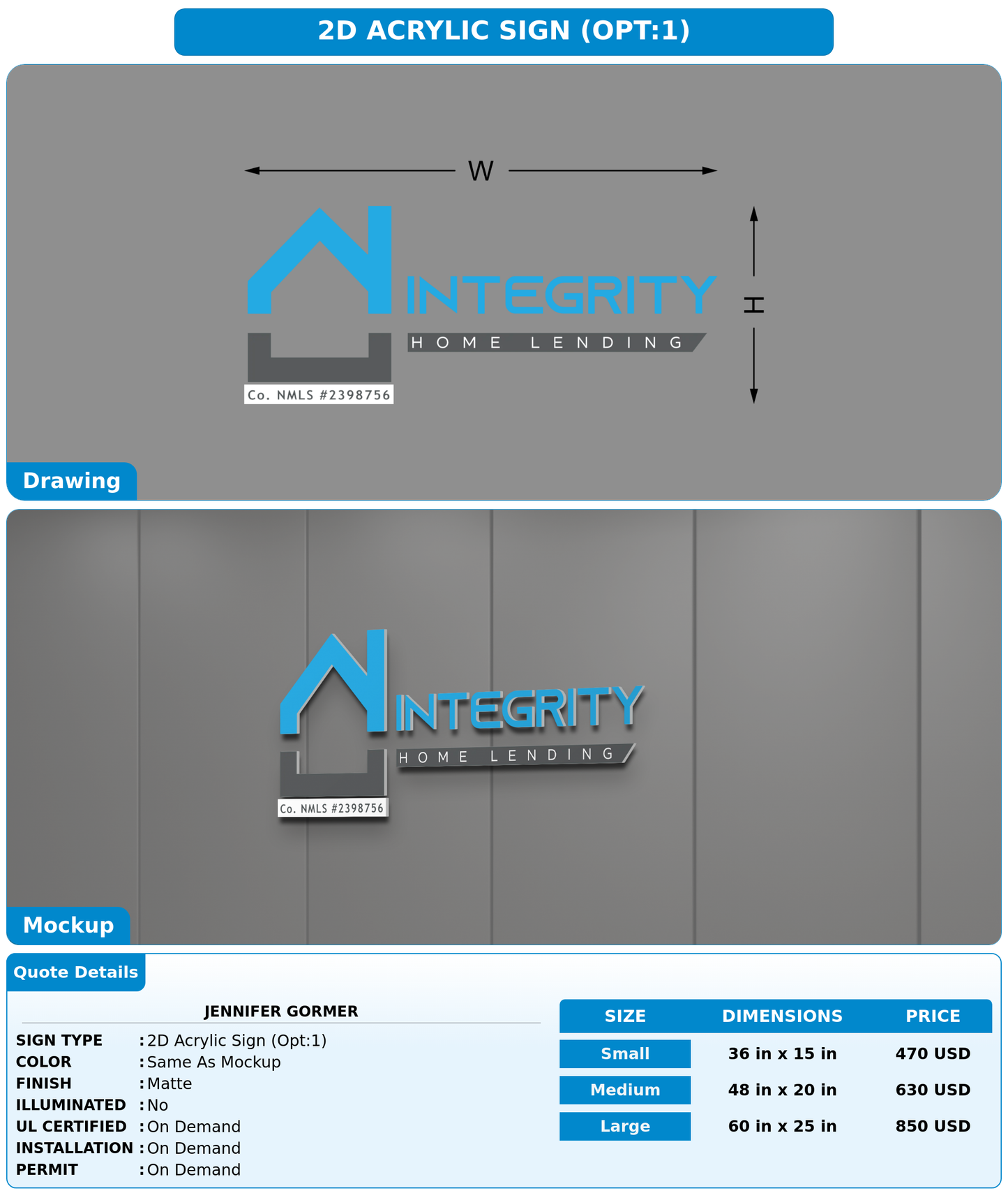 CUSTOM MOCKUP SIGN FOR Jennifer Gormer