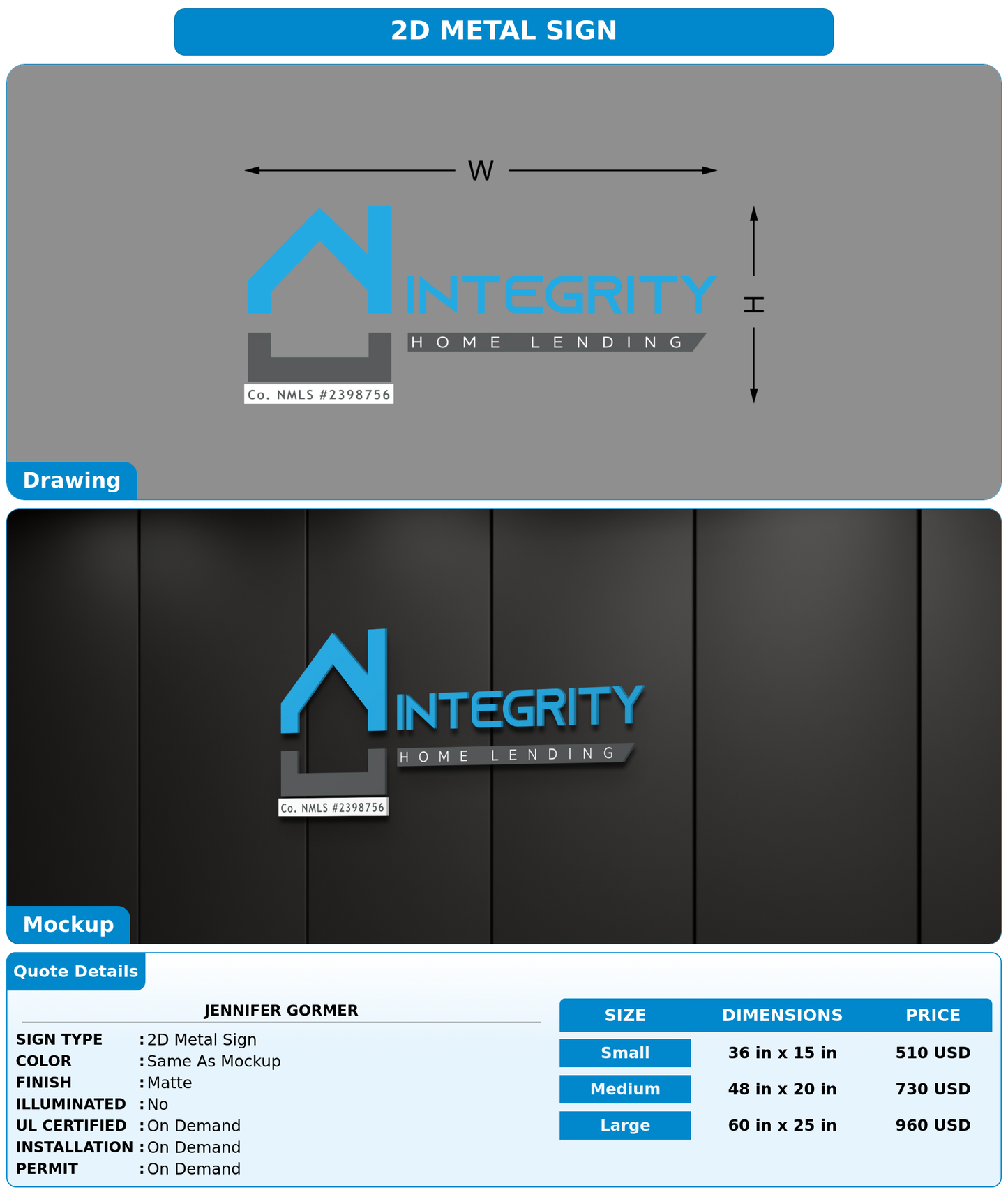 CUSTOM MOCKUP SIGN FOR Jennifer Gormer