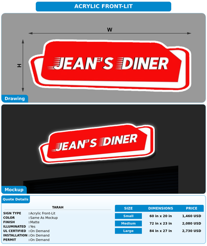 CUSTOM MOCKUP SIGN FOR Tarah