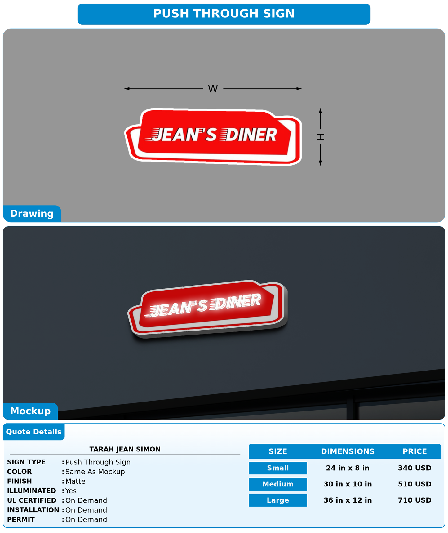 CUSTOM MOCKUP SIGN FOR Tarah Jean Simon