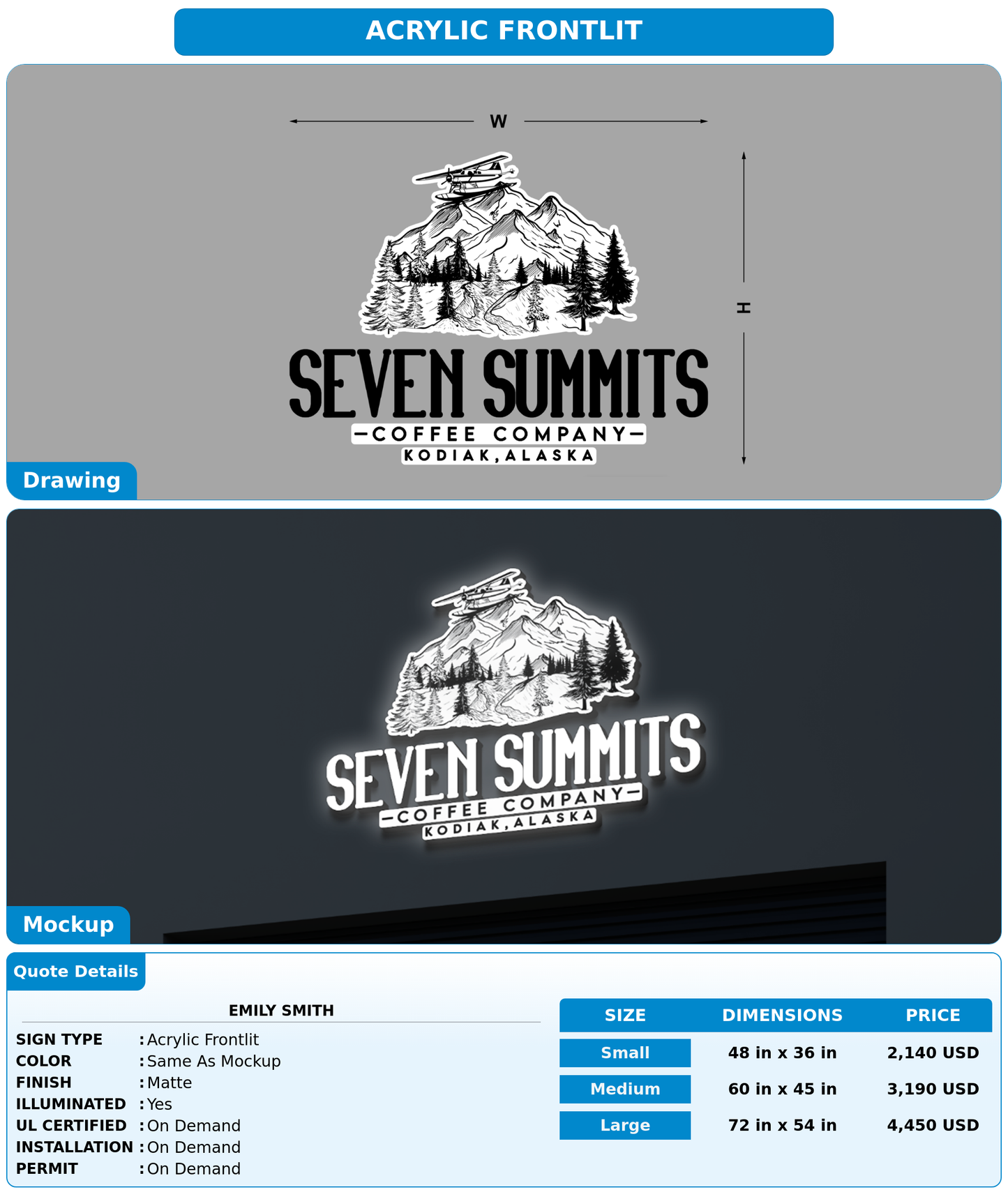 CUSTOM MOCKUP SIGN FOR Emily Smith