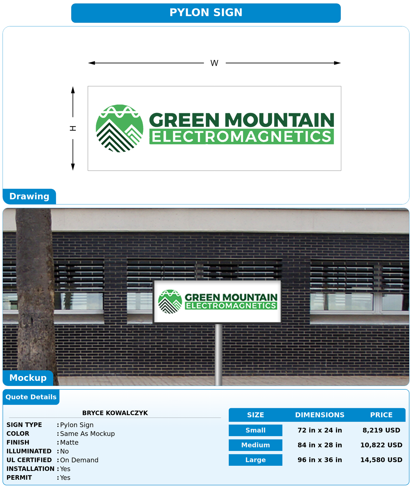 CUSTOM MOCKUP SIGN FOR Bryce Kowalczyk