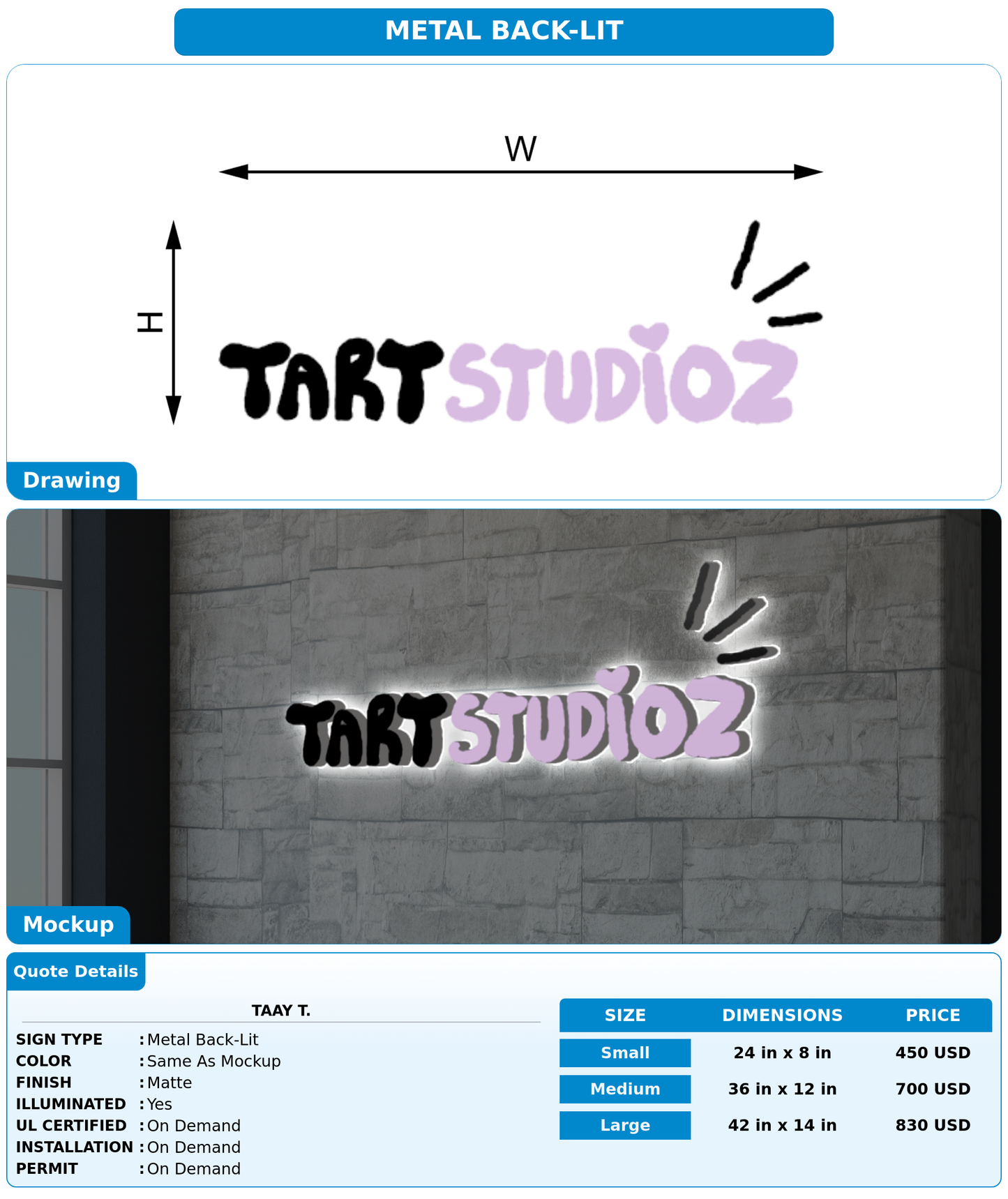 CUSTOM MOCKUP SIGN FOR Taay T.