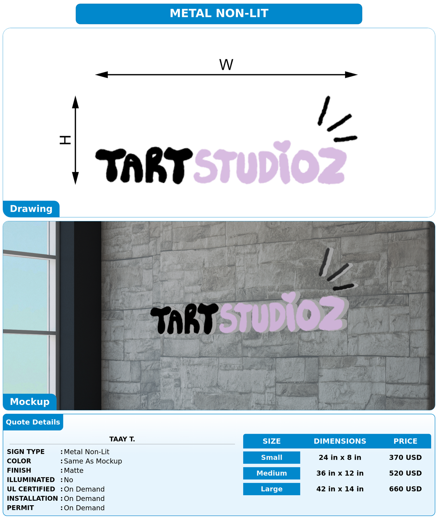 CUSTOM MOCKUP SIGN FOR Taay T.