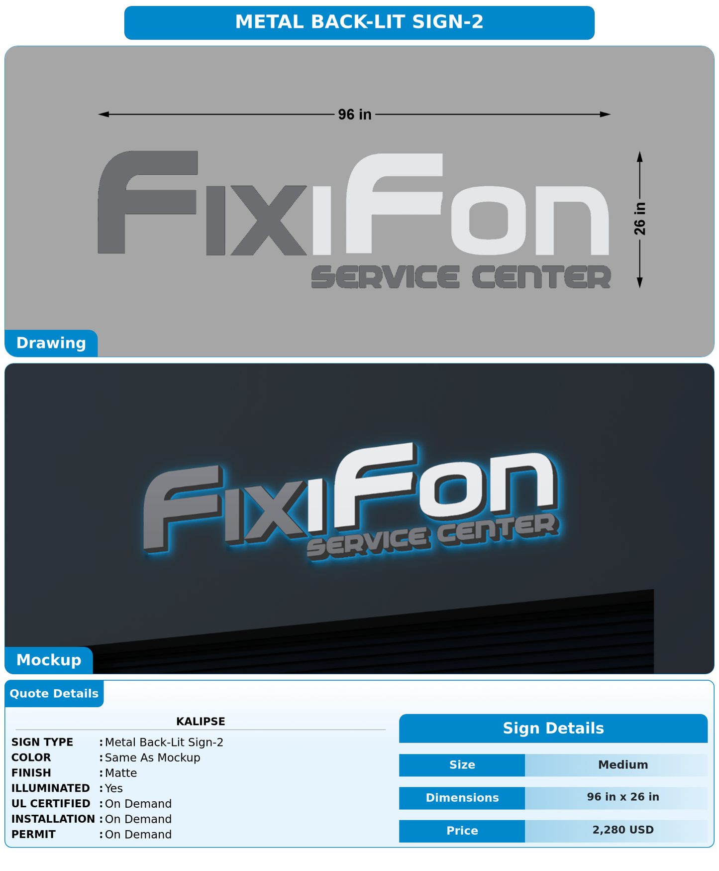 CUSTOM MOCKUP SIGN FOR Kalipse