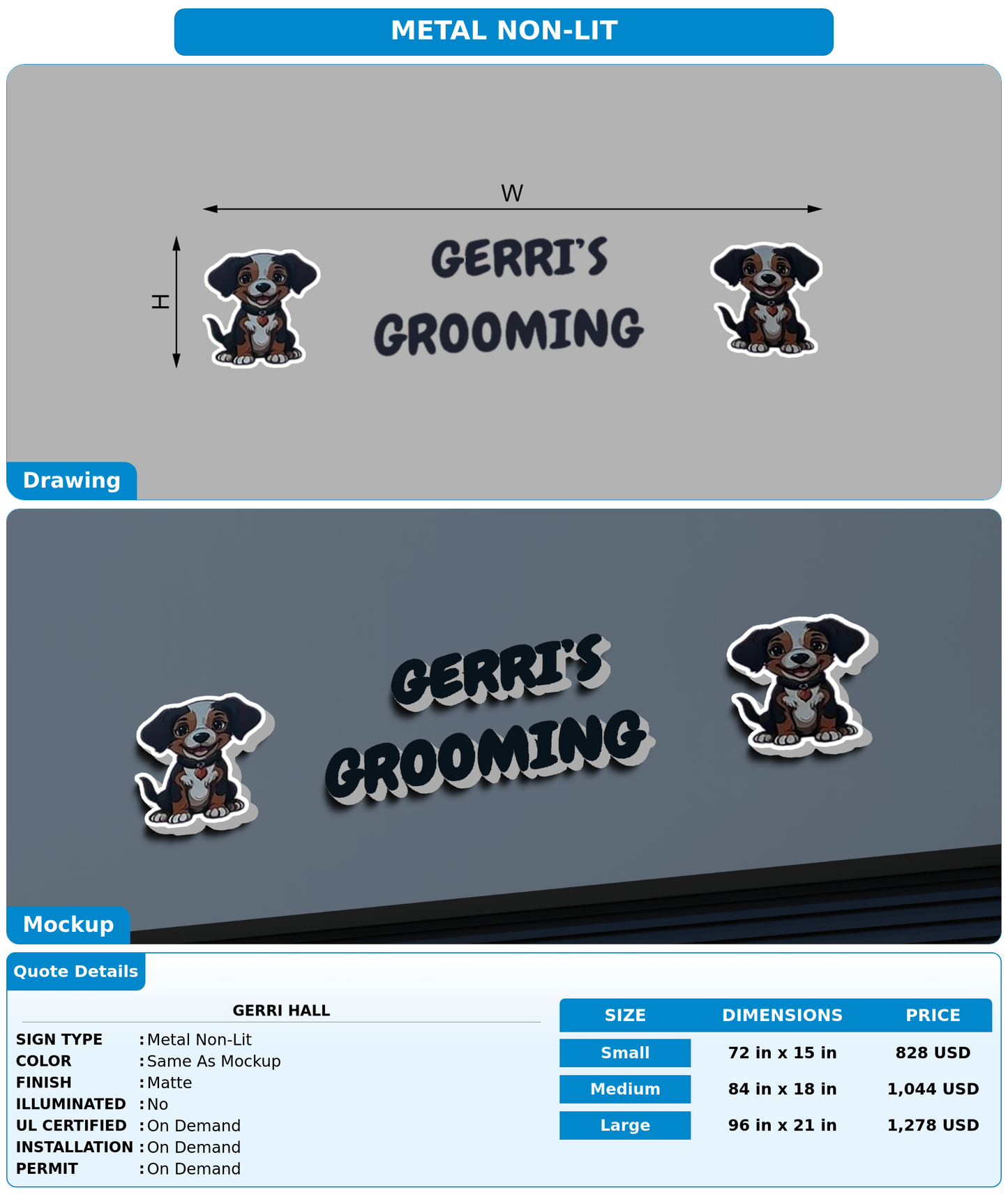CUSTOM MOCKUP SIGN FOR Gerri hall
