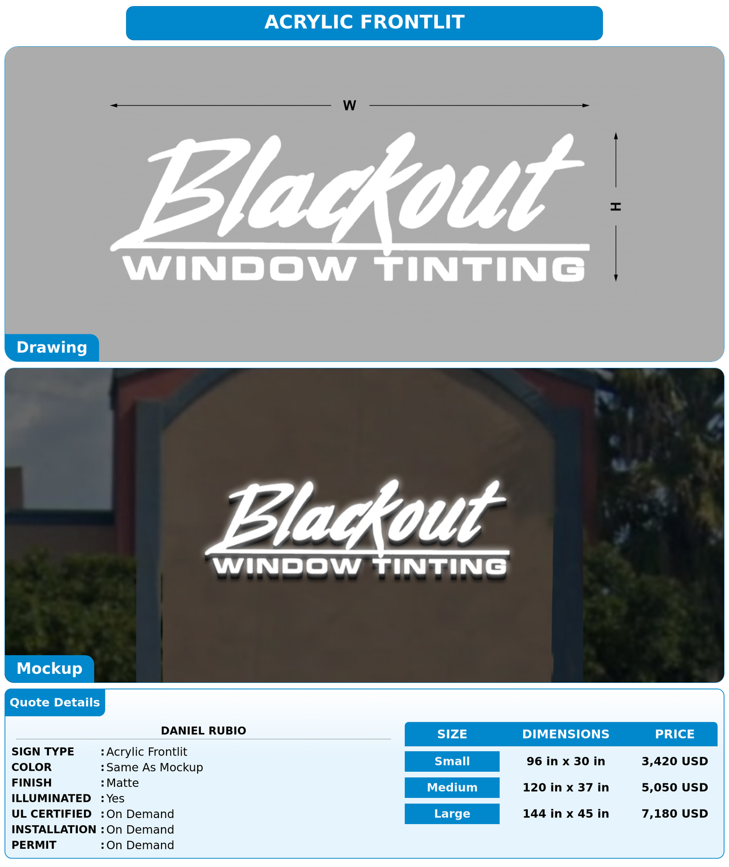 CUSTOM MOCKUP SIGN FOR Daniel Rubio