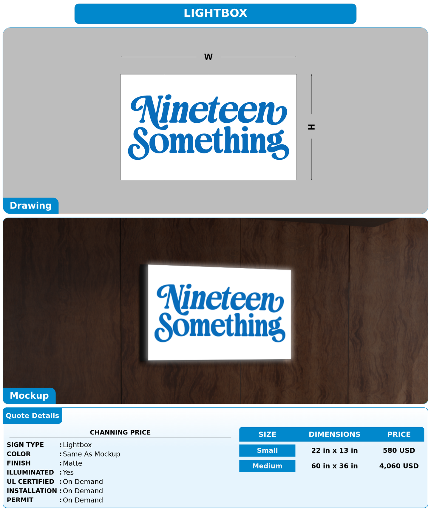 CUSTOM MOCKUP SIGN FOR Channing Price