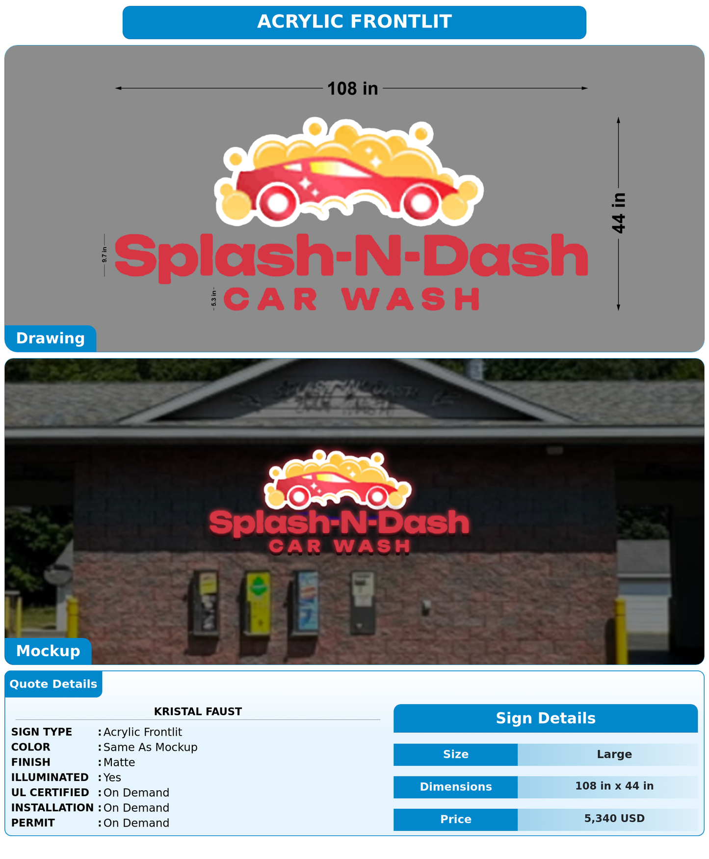 CUSTOM MOCKUP SIGN FOR Kristal Faust