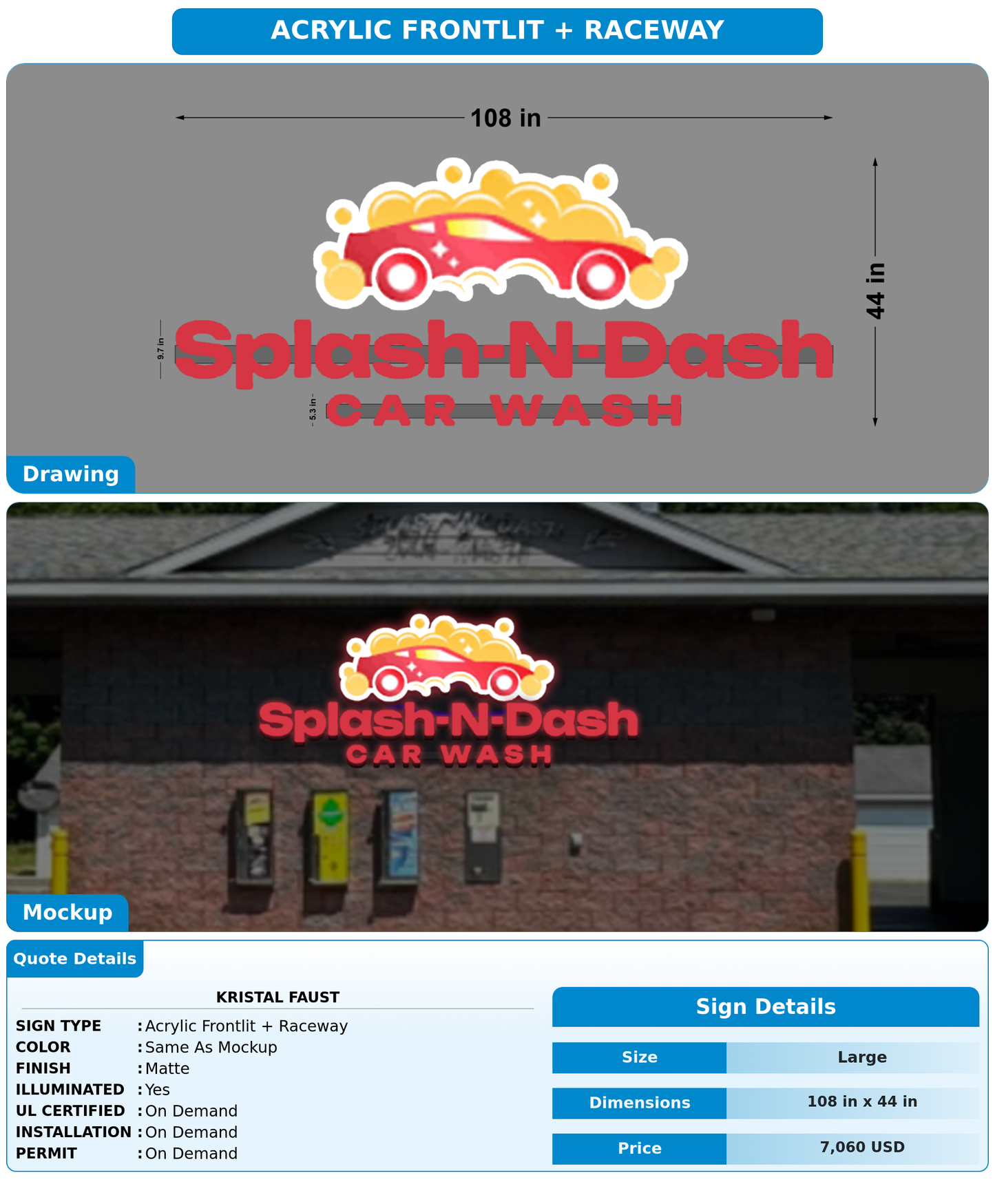 CUSTOM MOCKUP SIGN FOR Kristal Faust