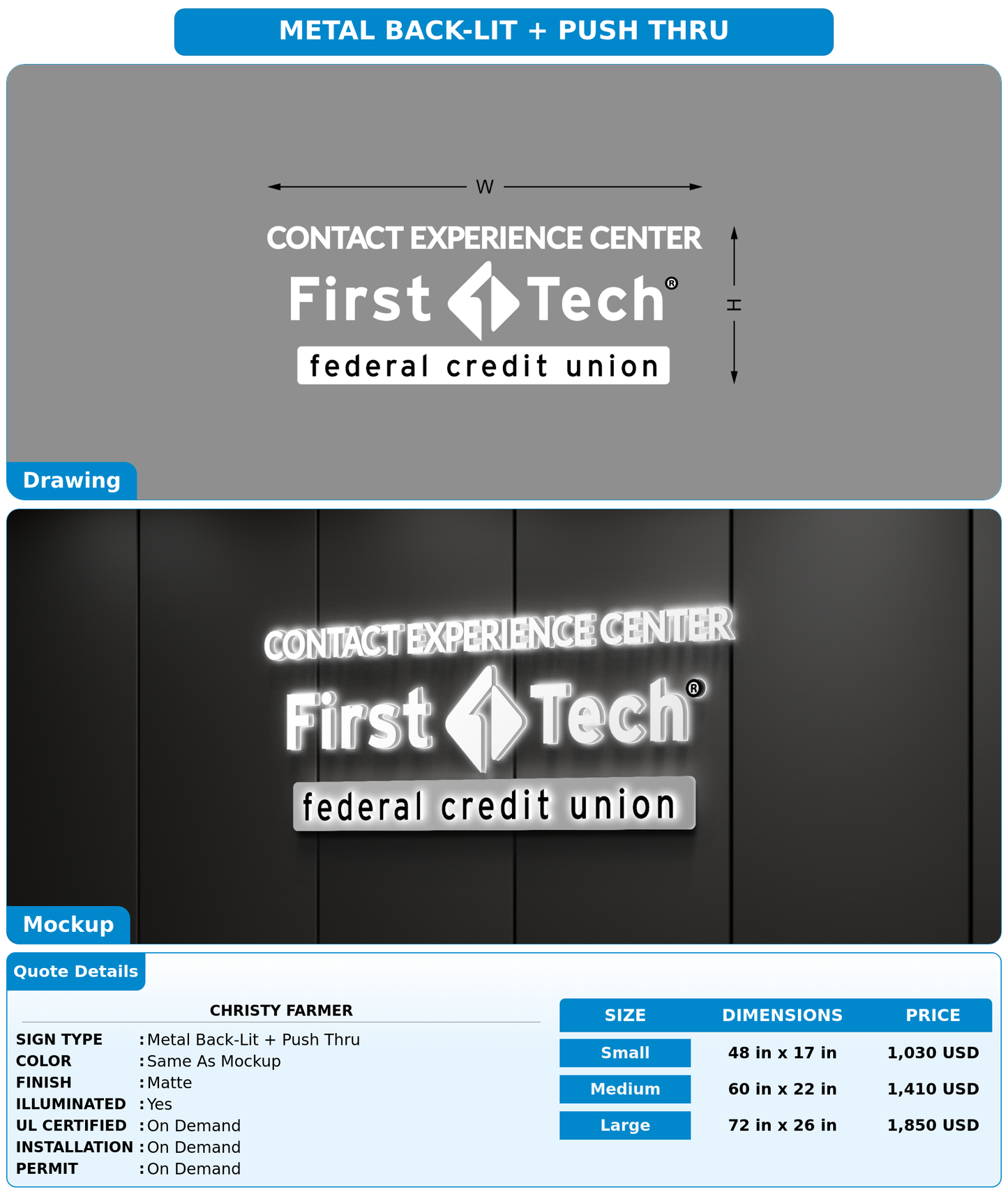 CUSTOM MOCKUP SIGN FOR Christy Farmer