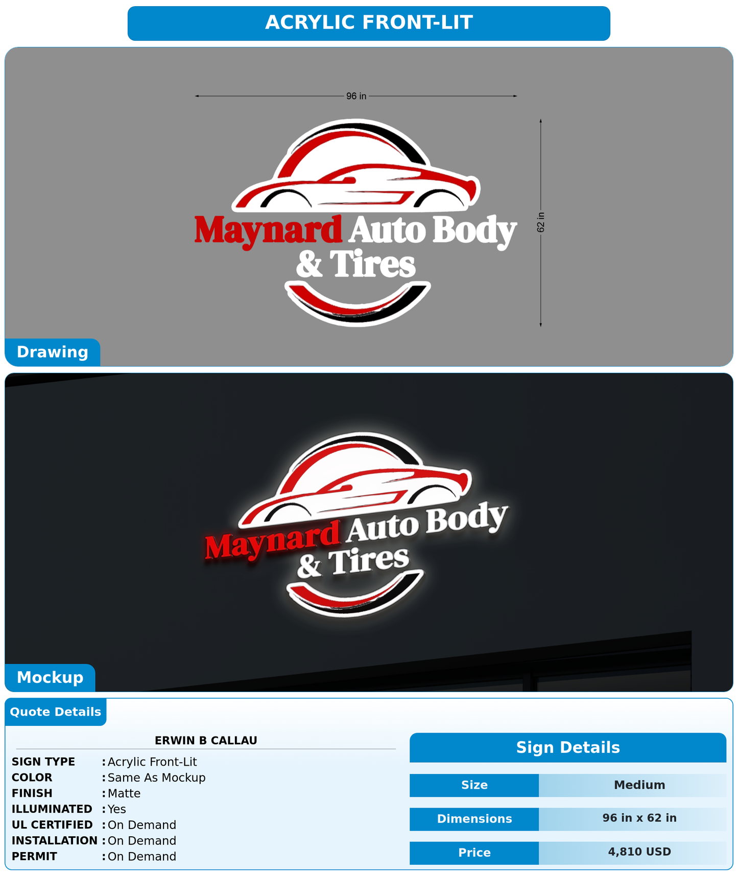 CUSTOM MOCKUP SIGN FOR Erwin B Callau