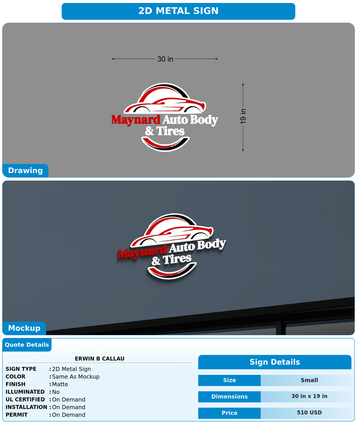 CUSTOM MOCKUP SIGN FOR Erwin B Callau