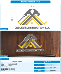 CUSTOM MOCKUP SIGN FOR Cameron Cables