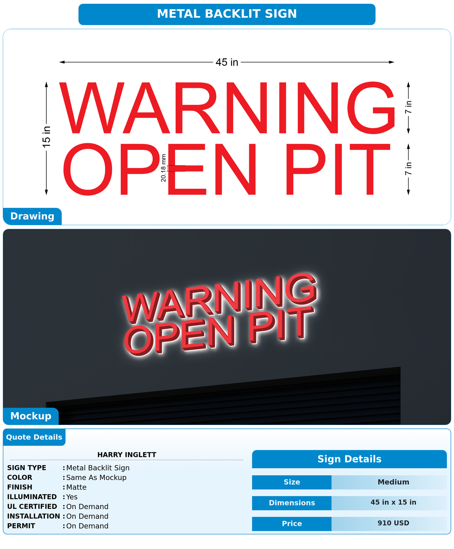 CUSTOM MOCKUP SIGN FOR Harry Inglett
