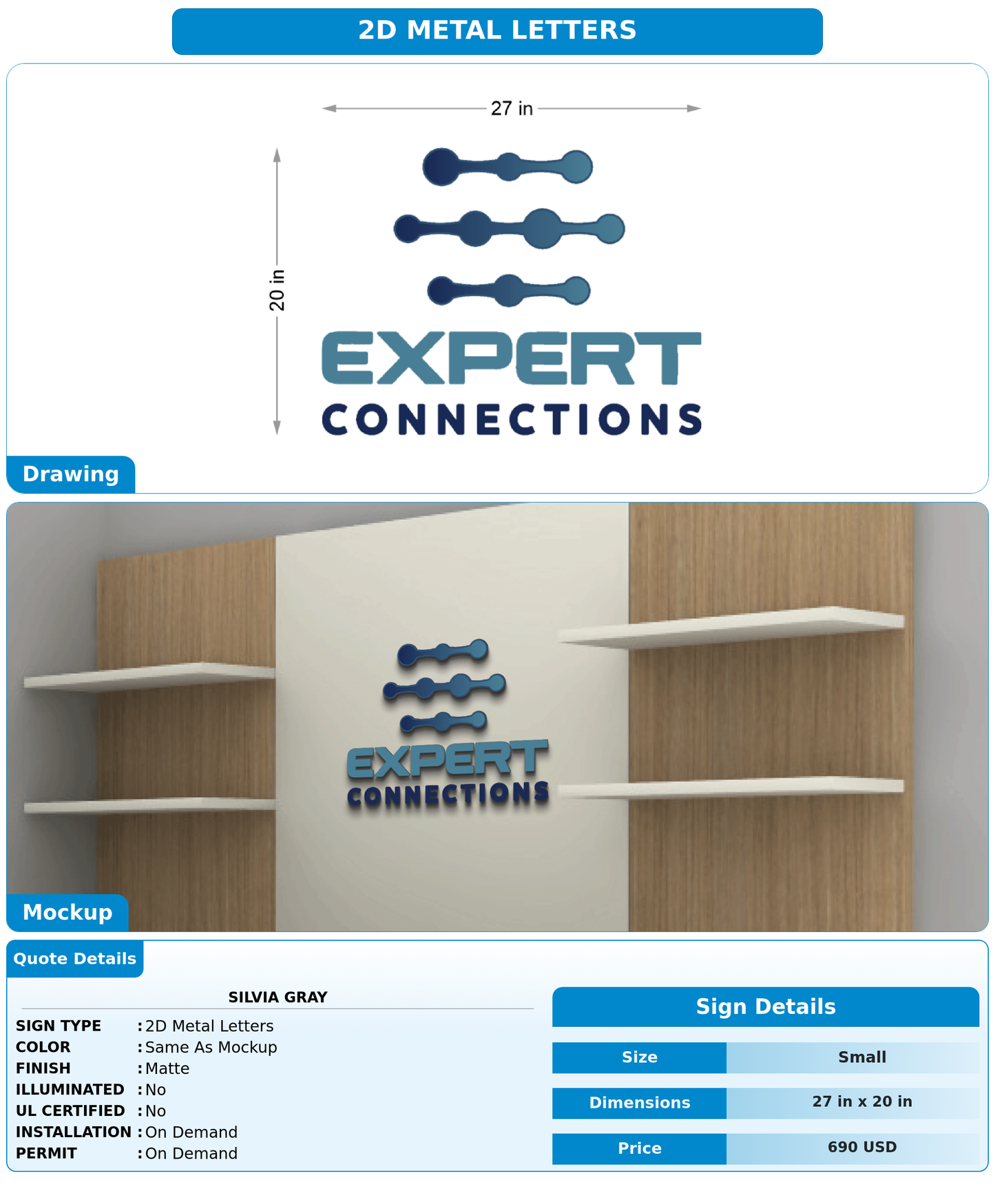 CUSTOM MOCKUP SIGN FOR Silvia Gray