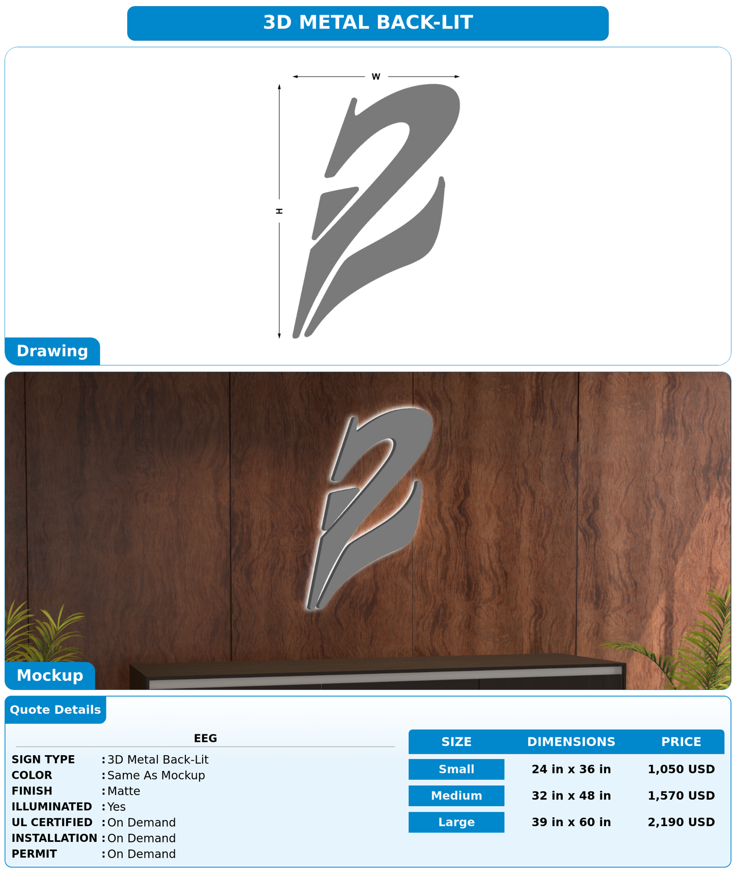 CUSTOM MOCKUP SIGN FOR EeG