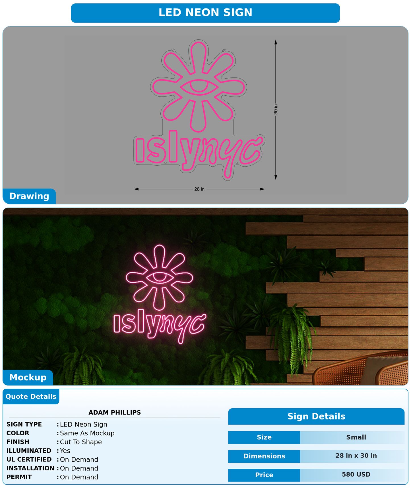 CUSTOM MOCKUP SIGN FOR Adam Phillips
