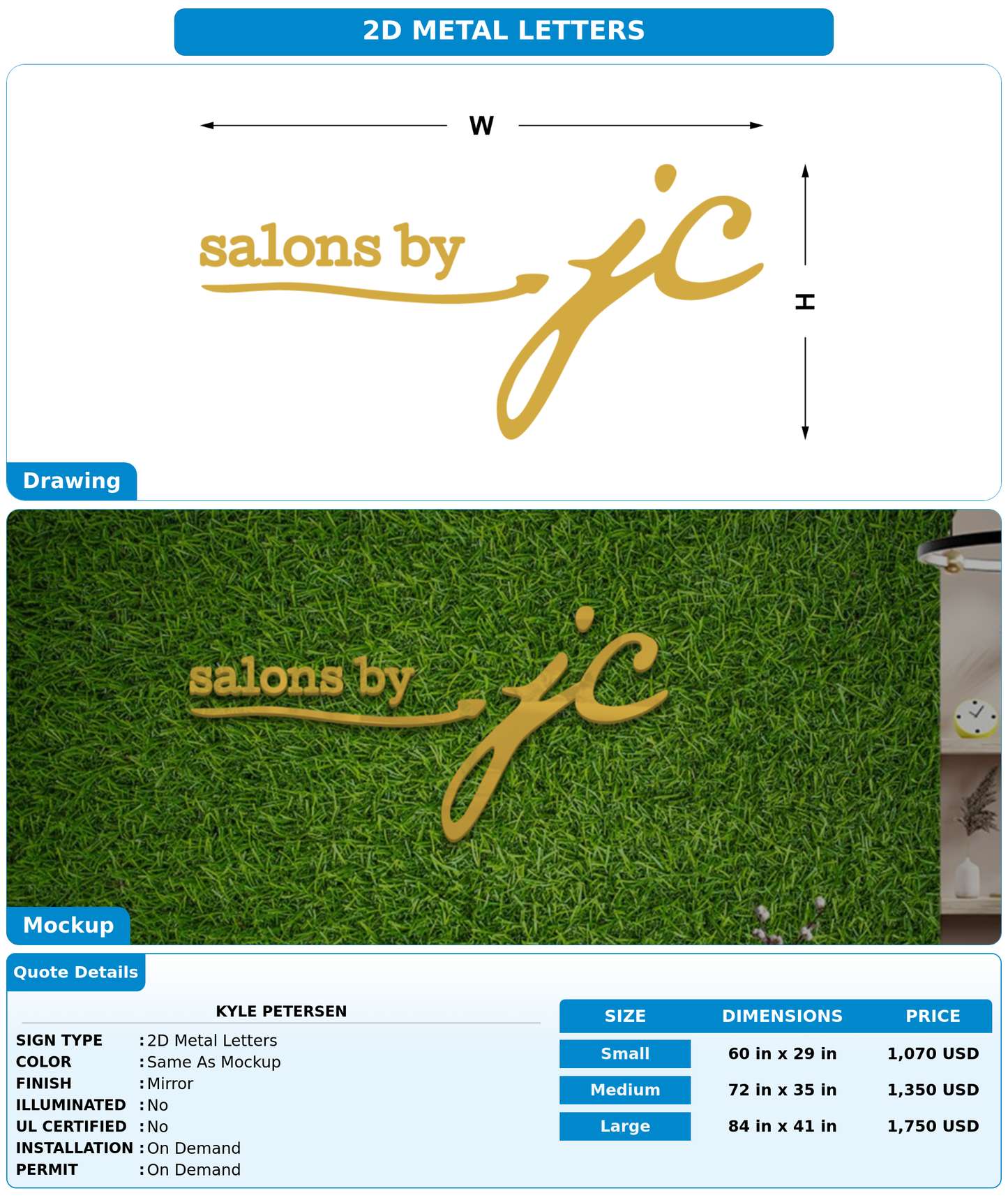 CUSTOM MOCKUP SIGN FOR Kyle Petersen