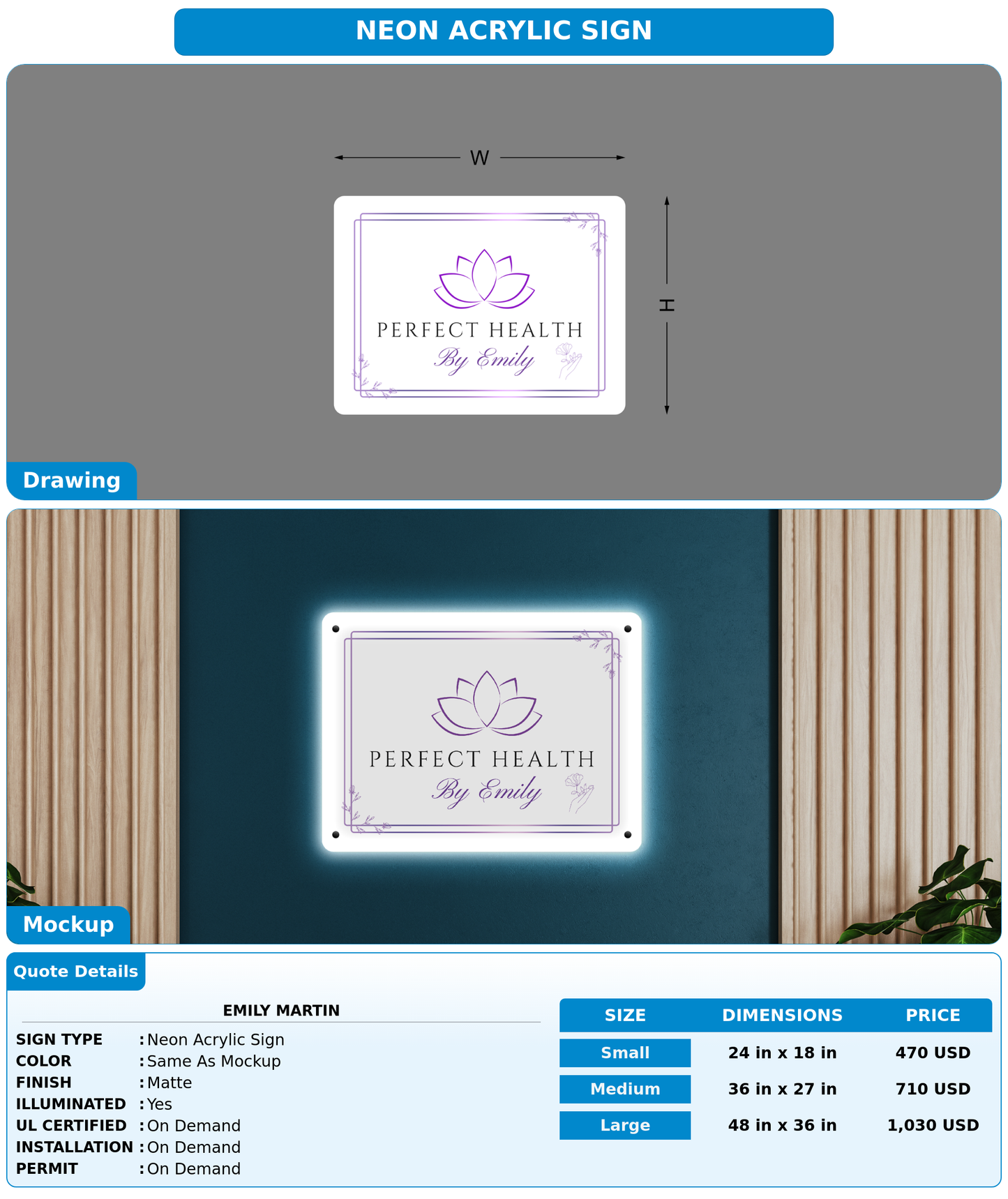 CUSTOM MOCKUP SIGN FOR Emily Martin