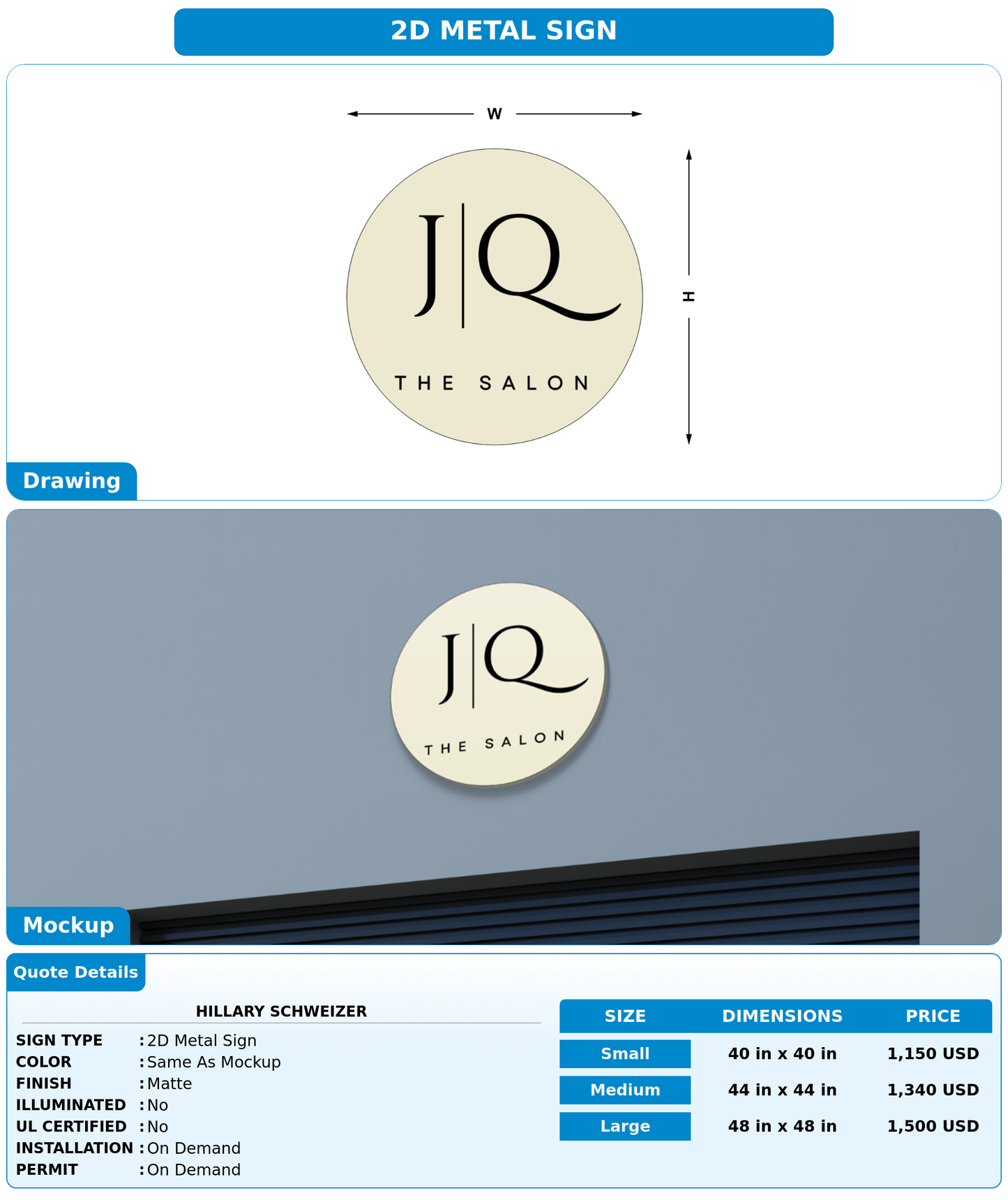 CUSTOM MOCKUP SIGN FOR Hillary Schweizer