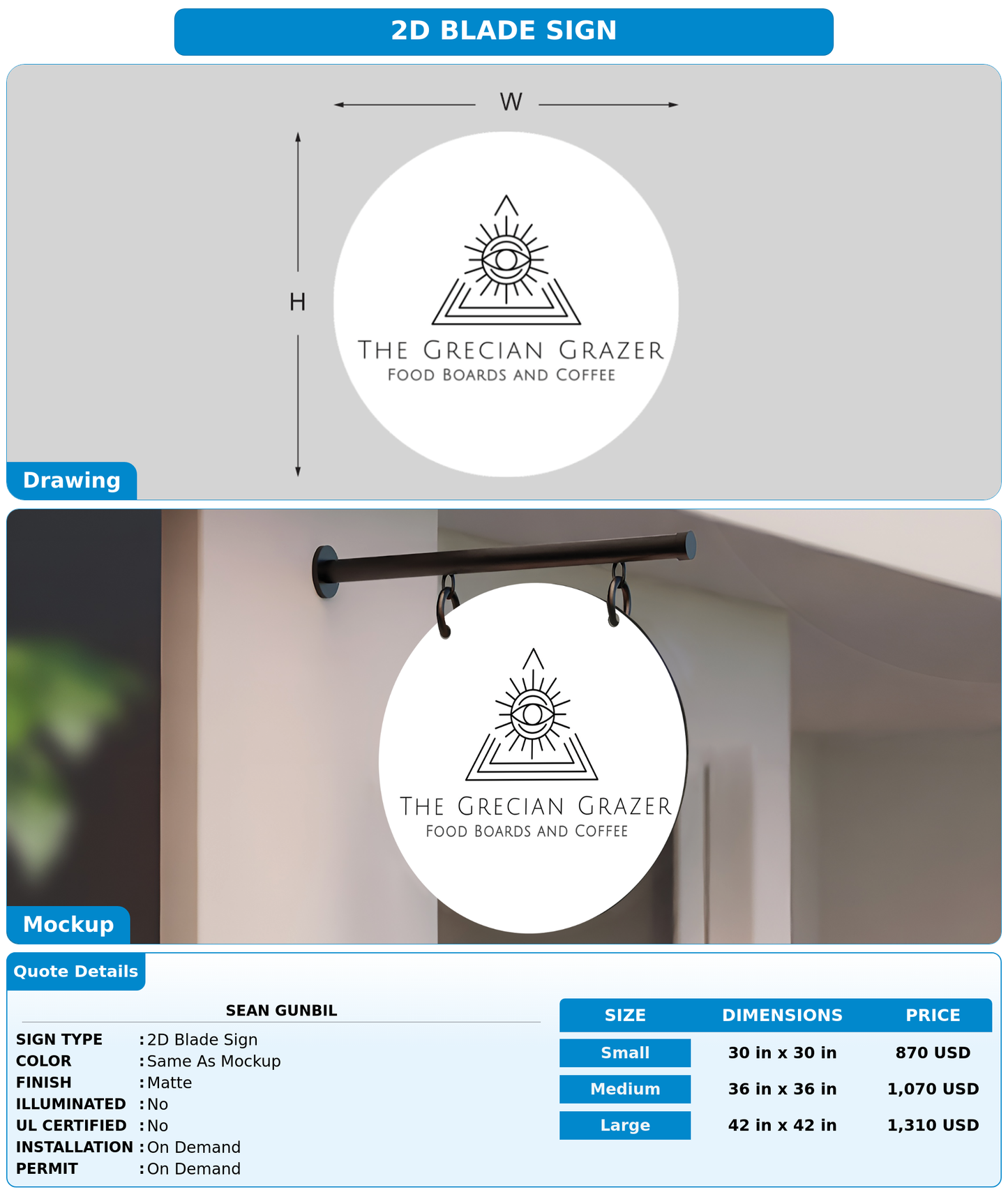 CUSTOM MOCKUP SIGN FOR Sean Gunbil