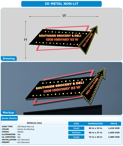 CUSTOM MOCKUP SIGN FOR Patricia Cole