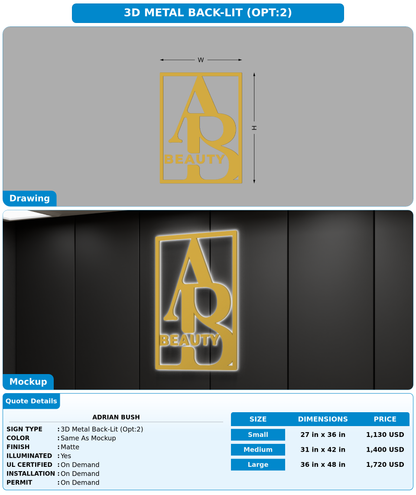 CUSTOM MOCKUP SIGN FOR Adrian bush