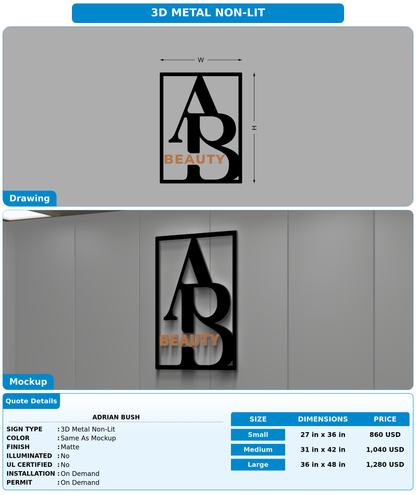 CUSTOM MOCKUP SIGN FOR Adrian bush