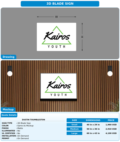 CUSTOM MOCKUP SIGN FOR Dustin Toumbleston