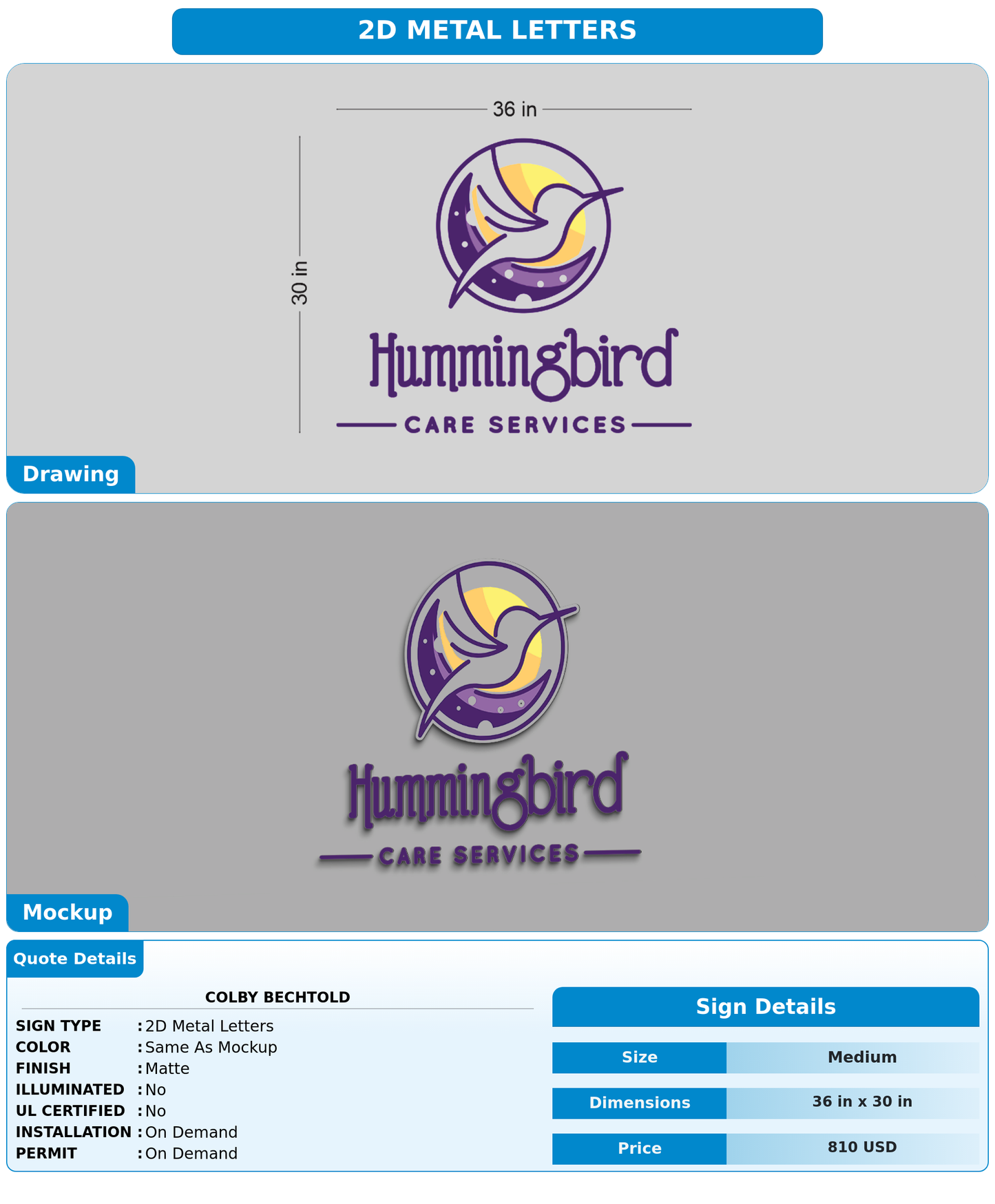 CUSTOM MOCKUP SIGN FOR Colby Bechtold