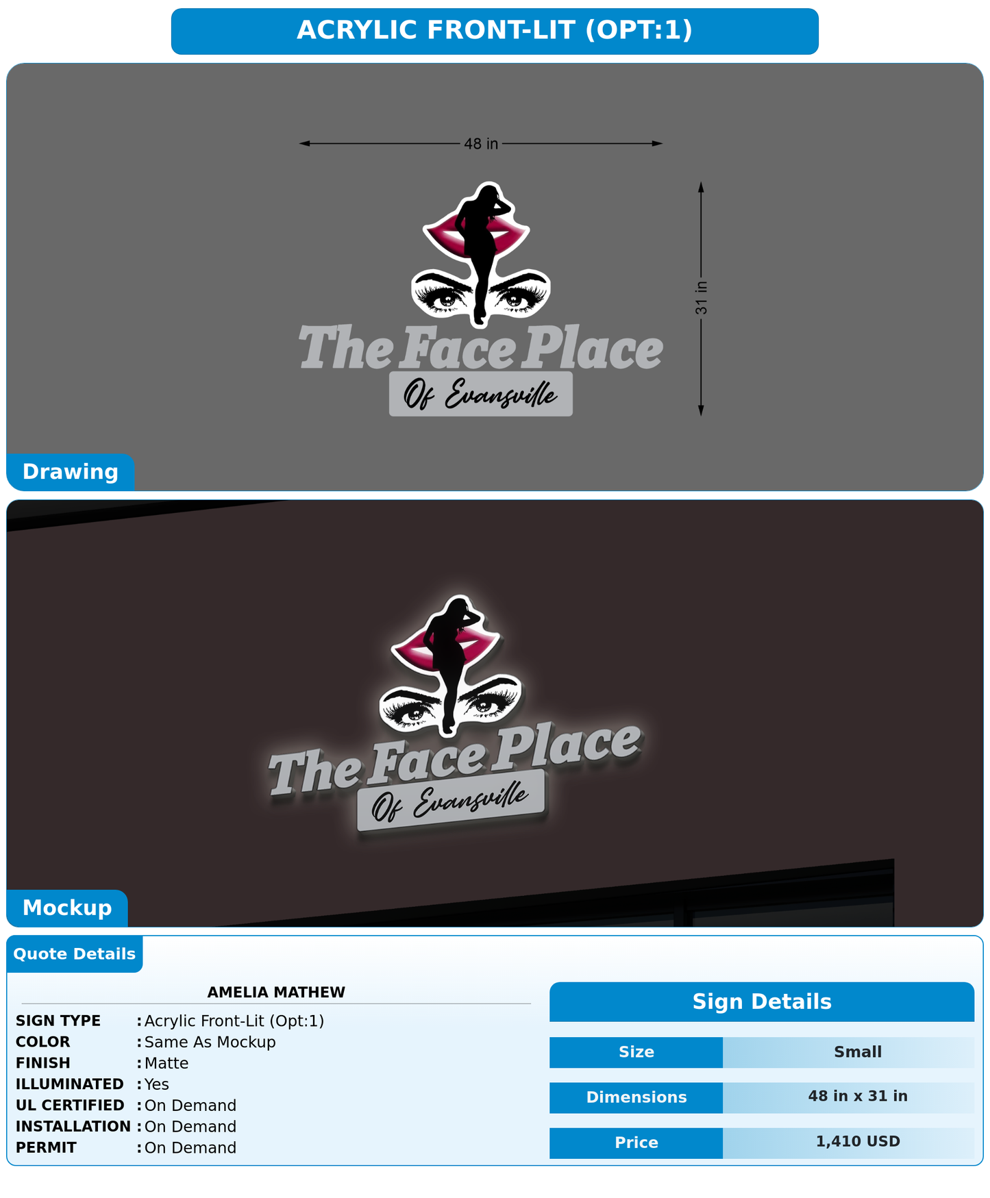 CUSTOM MOCKUP SIGN FOR Amelia Mathew