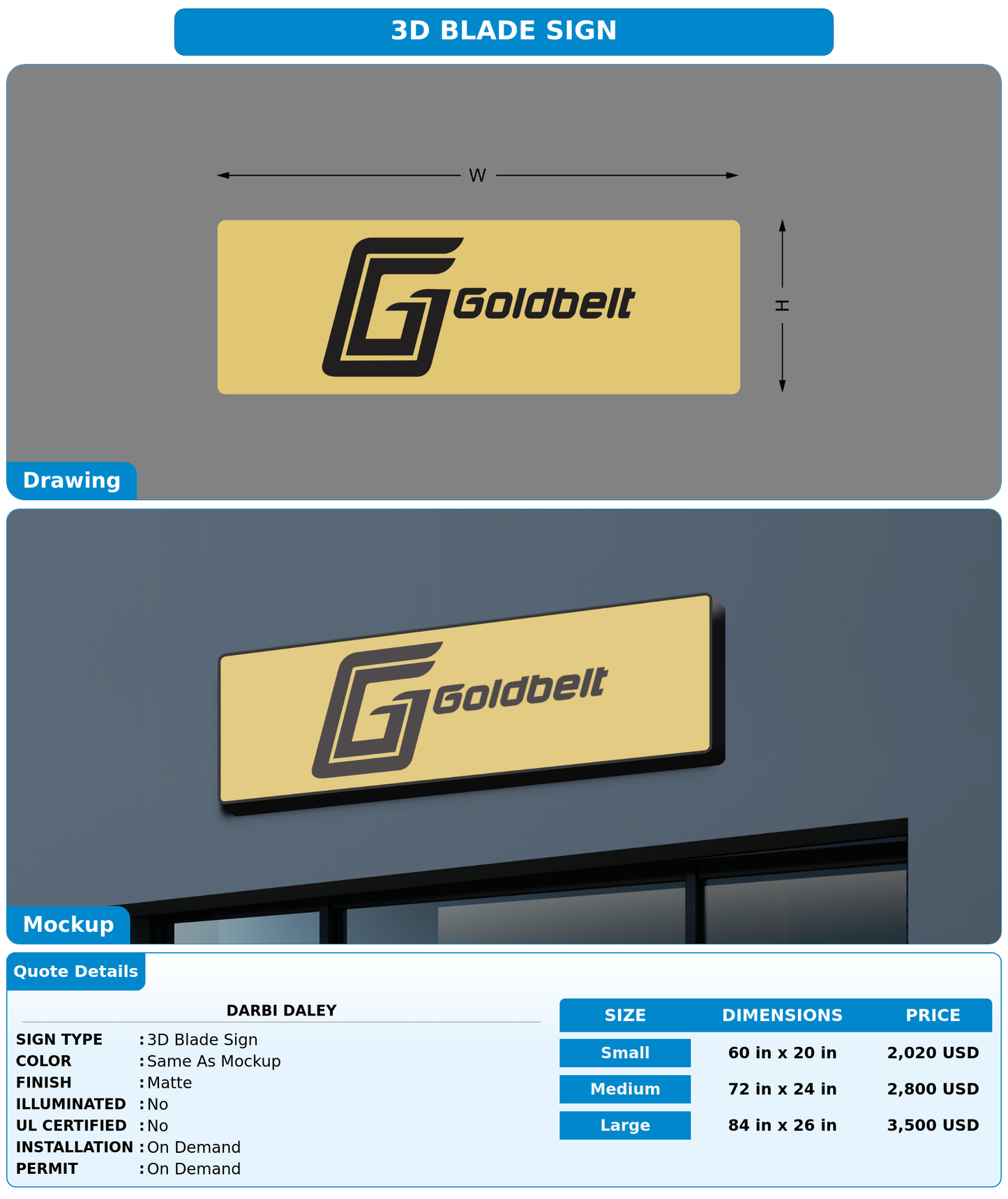 CUSTOM MOCKUP SIGN FOR Darbi Daley