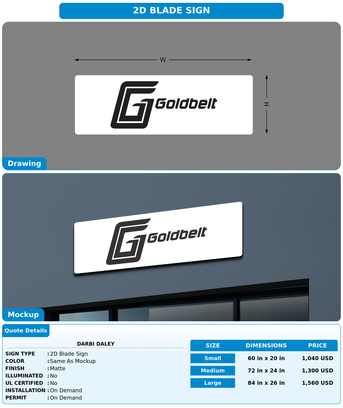 CUSTOM MOCKUP SIGN FOR Darbi Daley