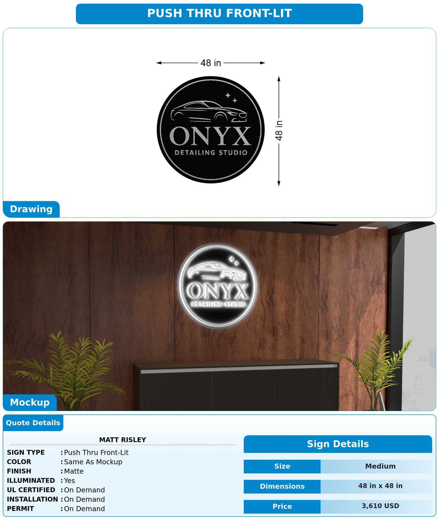 CUSTOM MOCKUP SIGN FOR Matt risley